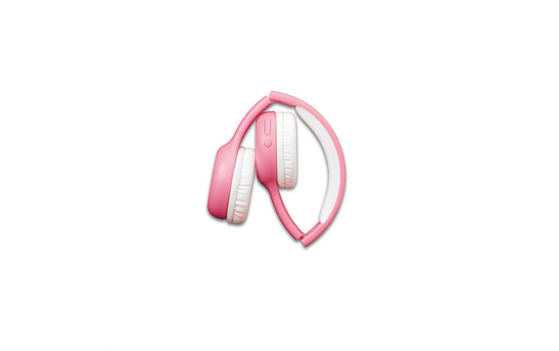Lenco HPB-110 Kinderkopfhörer – On-Ear, Stereo, Kabel + BT, 3,5 mm Klinke, Rosa, BT 5.0