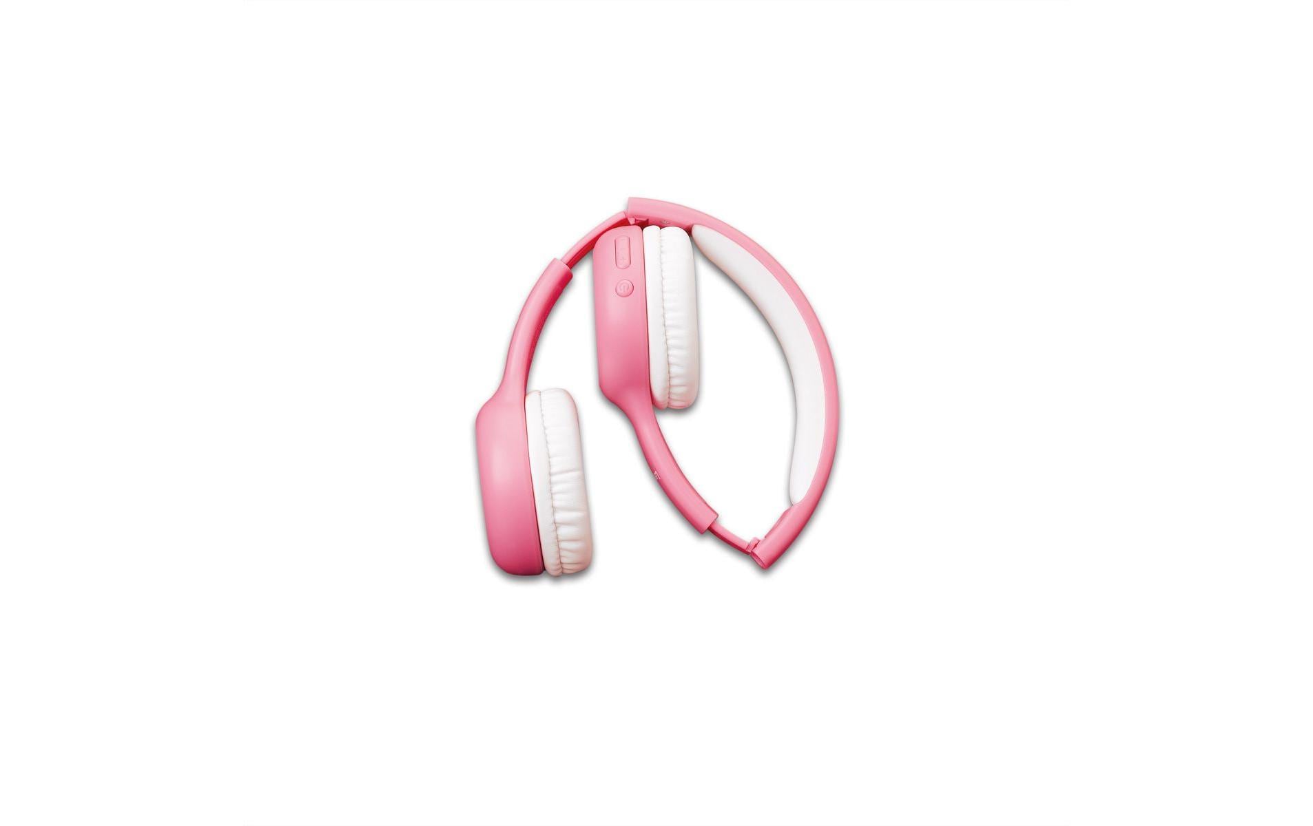Lenco HPB-110 Kinderkopfhörer – On-Ear, Stereo, Kabel + BT, 3,5 mm Klinke, Rosa, BT 5.0