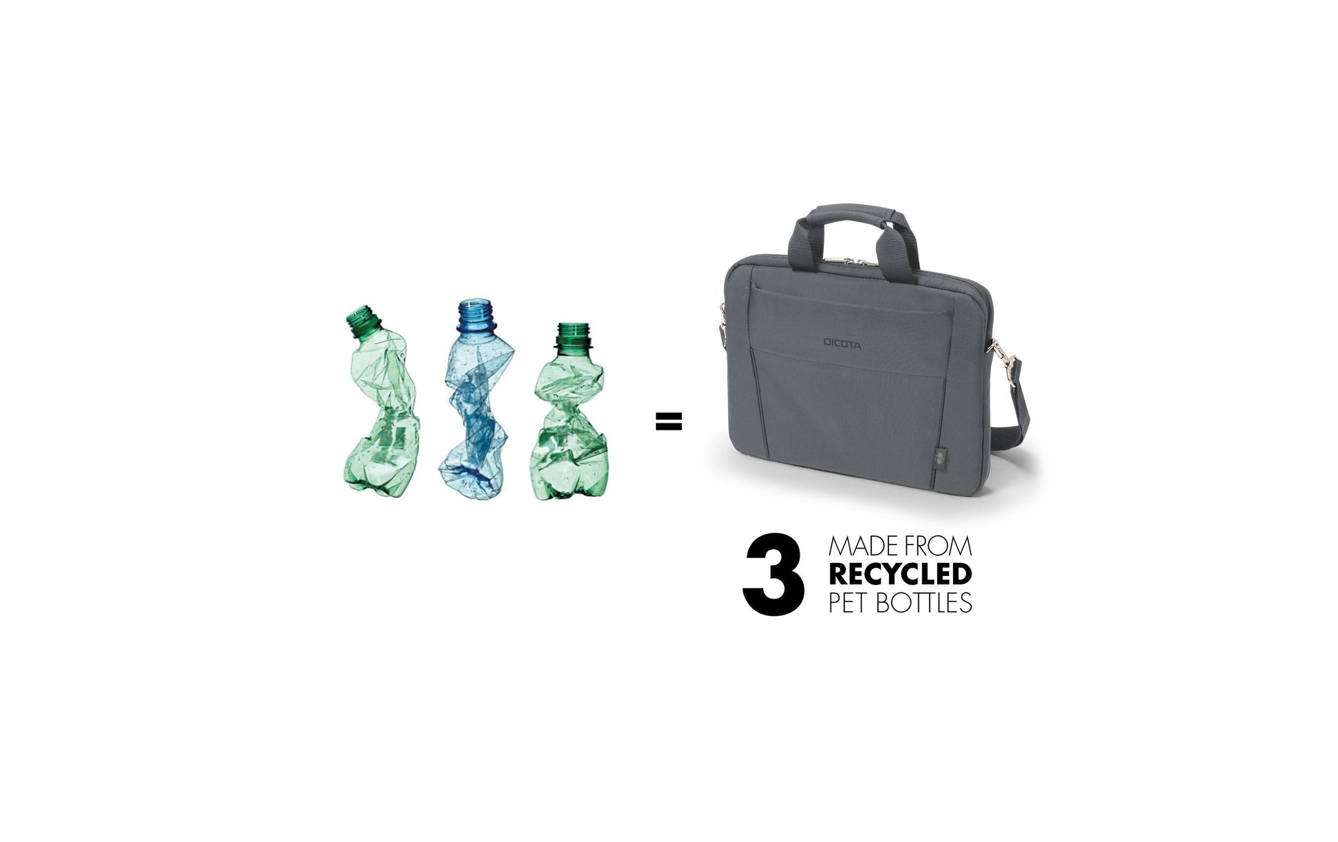 DICOTA Notebook-Tasche für bis 12,5" – aus recyceltem PET – Grau