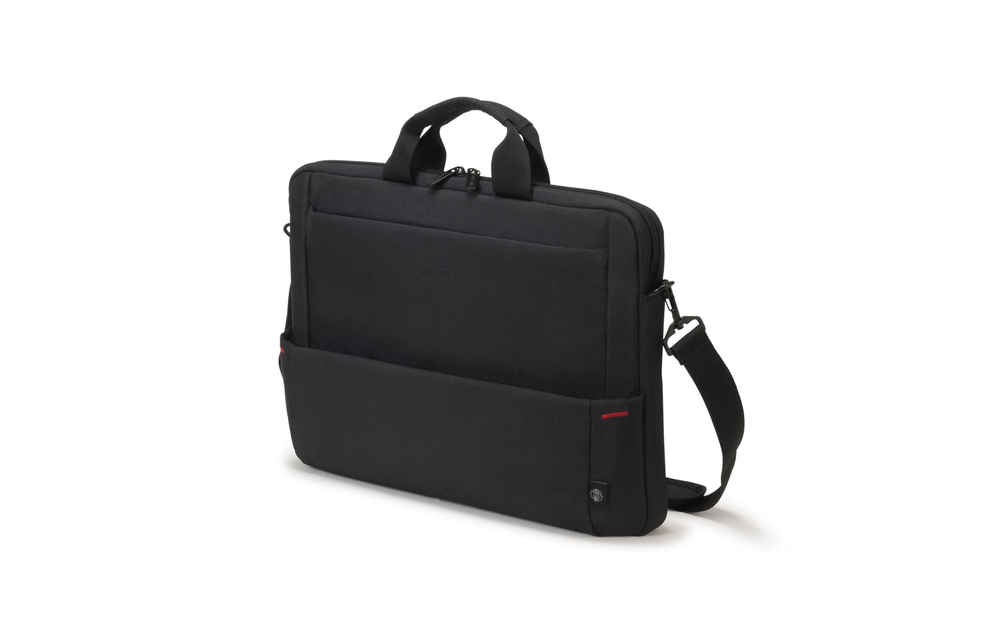 DICOTA Eco Slim Case Plus BASE Notebook-Tasche bis 15,6" – Trolley-Band, abnehmbarer Schultergurt – Schwarz