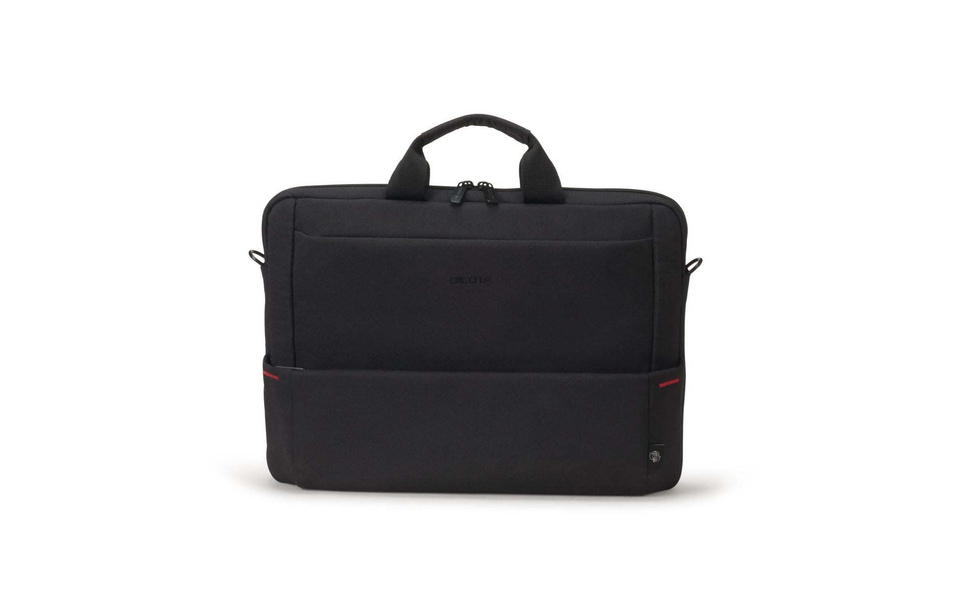 DICOTA Eco Slim Case Plus BASE Notebook-Tasche bis 15,6" – Trolley-Band, abnehmbarer Schultergurt – Schwarz
