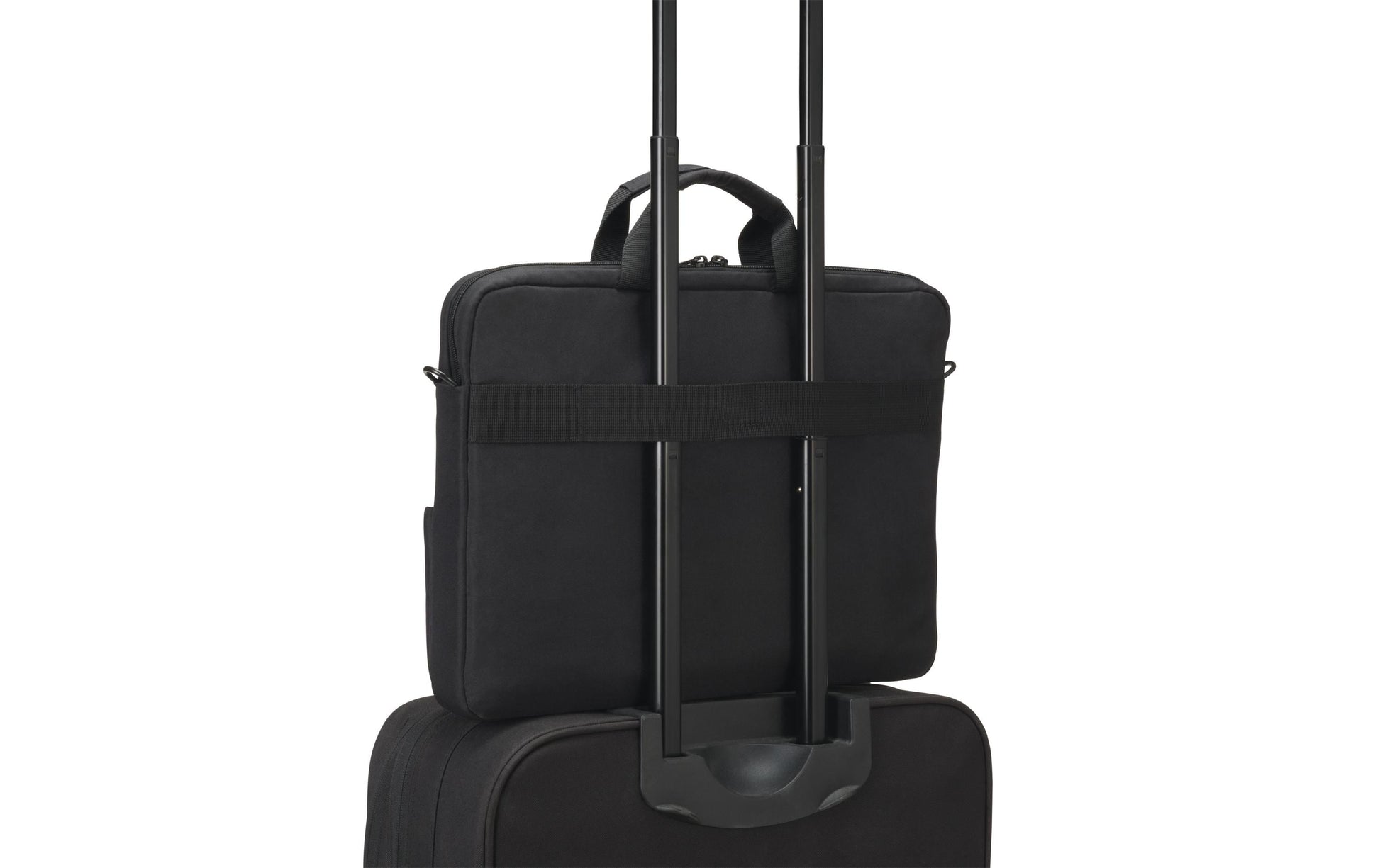 DICOTA Eco Slim Case Plus BASE Notebook-Tasche bis 15,6" – Trolley-Band, abnehmbarer Schultergurt – Schwarz
