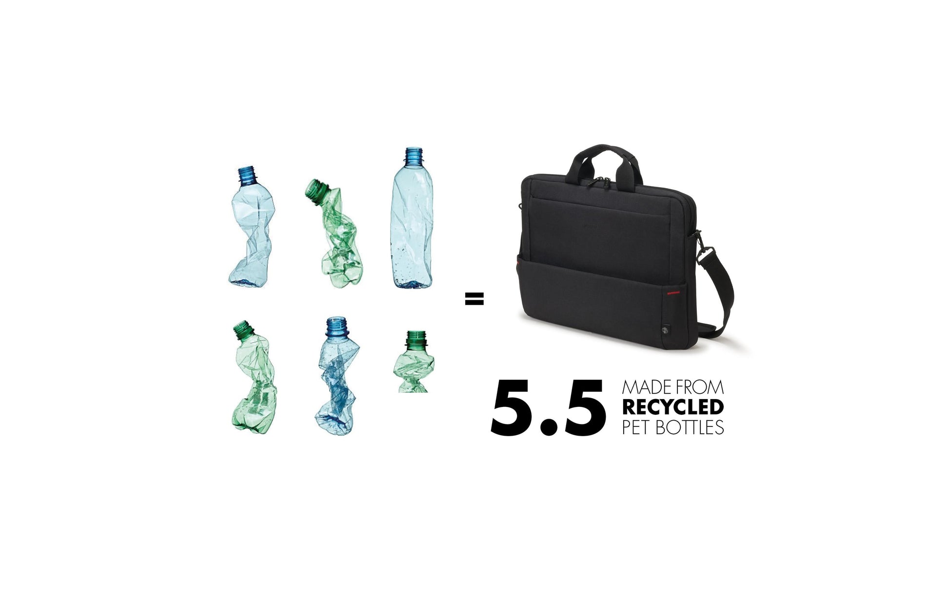 DICOTA Eco Slim Case Plus BASE Notebook-Tasche bis 15,6" – Trolley-Band, abnehmbarer Schultergurt – Schwarz