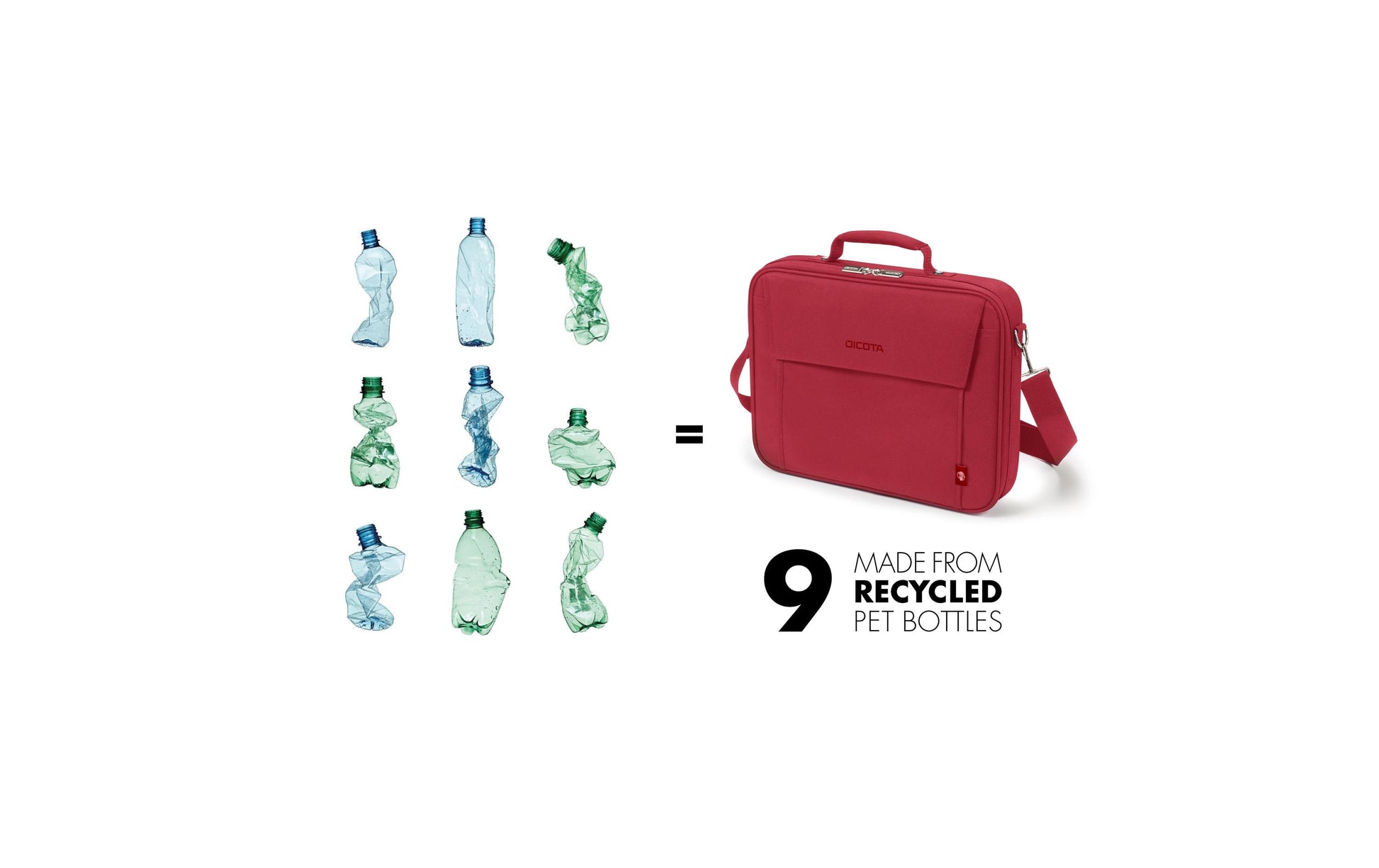 DICOTA Eco Multi BASE Notebook-Tasche bis 15,6" – aus recyceltem PET – Rot
