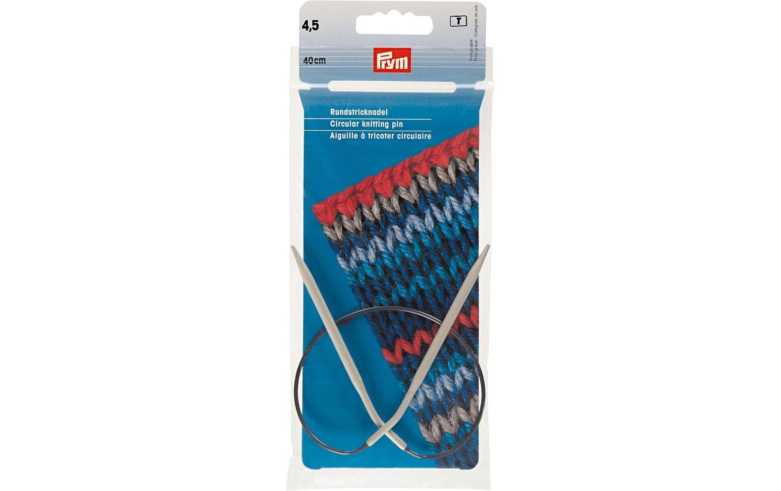 Prym Rundstricknadel Grau – 4,5 mm, 40 cm, Aluminium