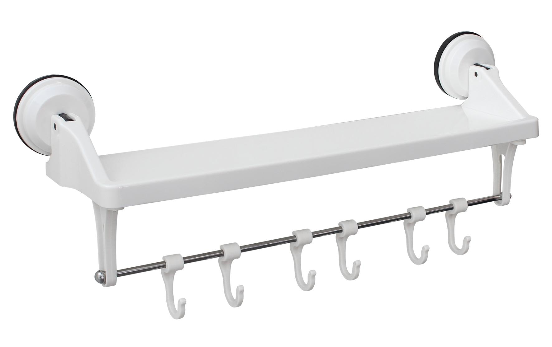 Eurotrail Wandgarderobe – ABS/PP – weiss – mit Saugnapf – 425 × 175 × 110 mm