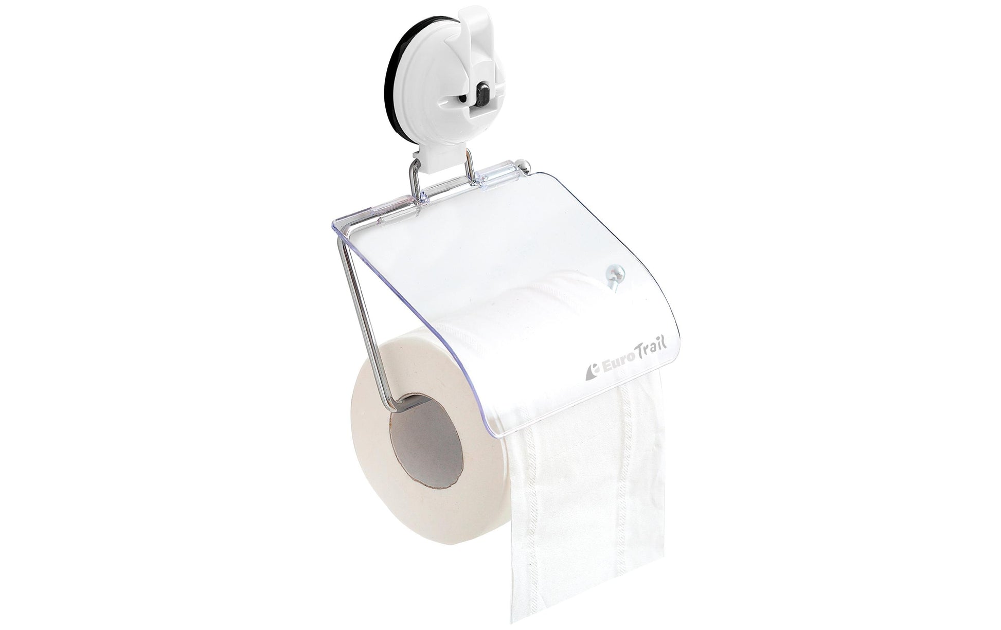 Eurotrail Toilettenpapierhalter – ABS, Polyamid, weiss, wandmontiert, mit Saugnapf, 16 × 16 × 21 cm
