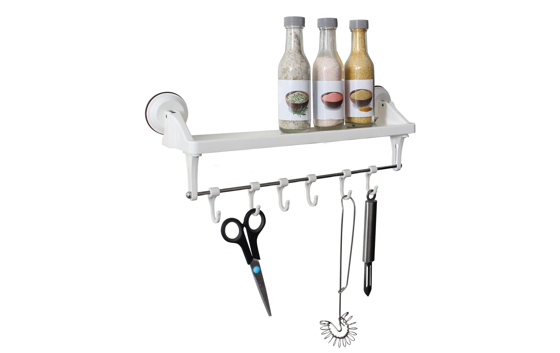 Eurotrail Wandgarderobe – ABS/PP – weiss – mit Saugnapf – 425 × 175 × 110 mm