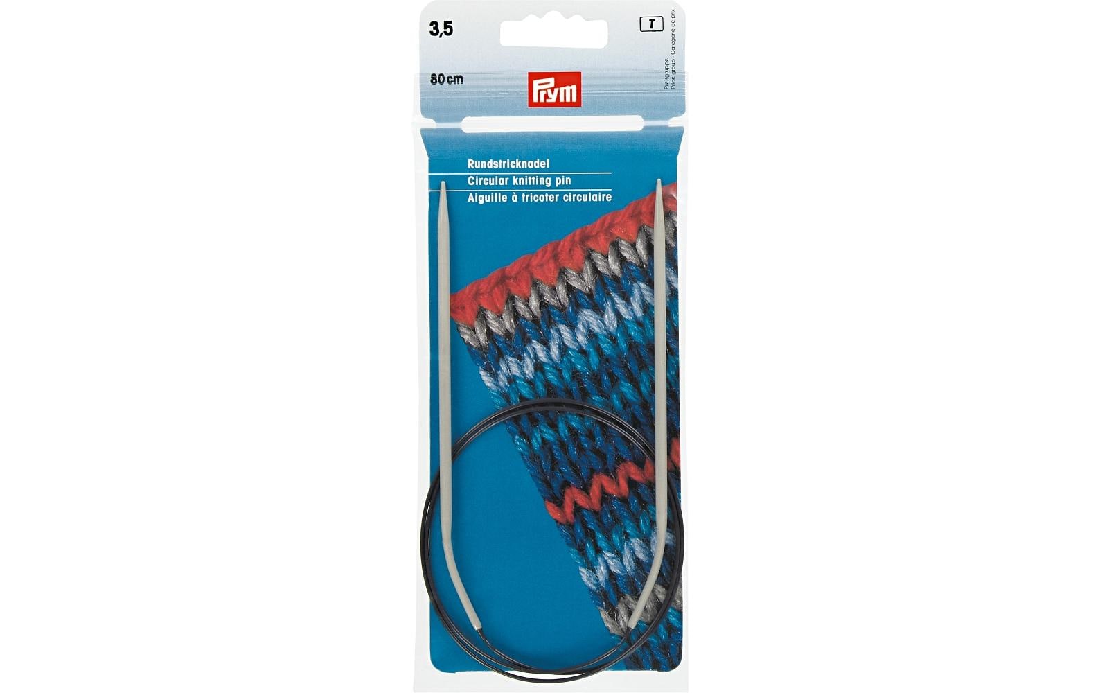 Prym Rundstricknadel Grau – 3,5 mm, 80 cm, Aluminium