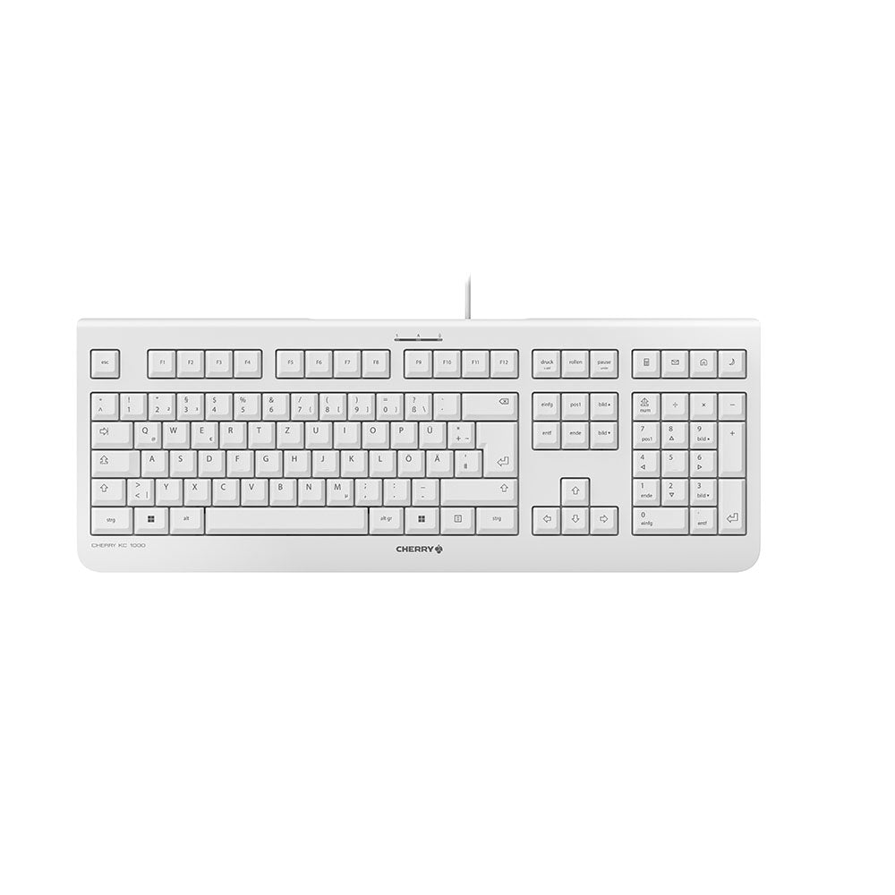 CHERRY KC 1000 – Tastatur, kabelgebunden (USB), DE-Layout (DE), Fullsize (mit Ziffernblock), Grau