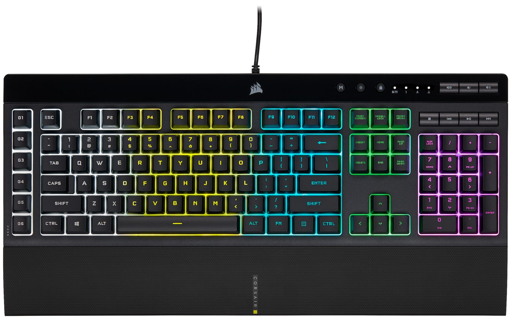 Corsair K55 RGB PRO – Tastatur, kabelgebunden (USB-A), CH-Layout (DE-CH), Fullsize (mit Ziffernblock)