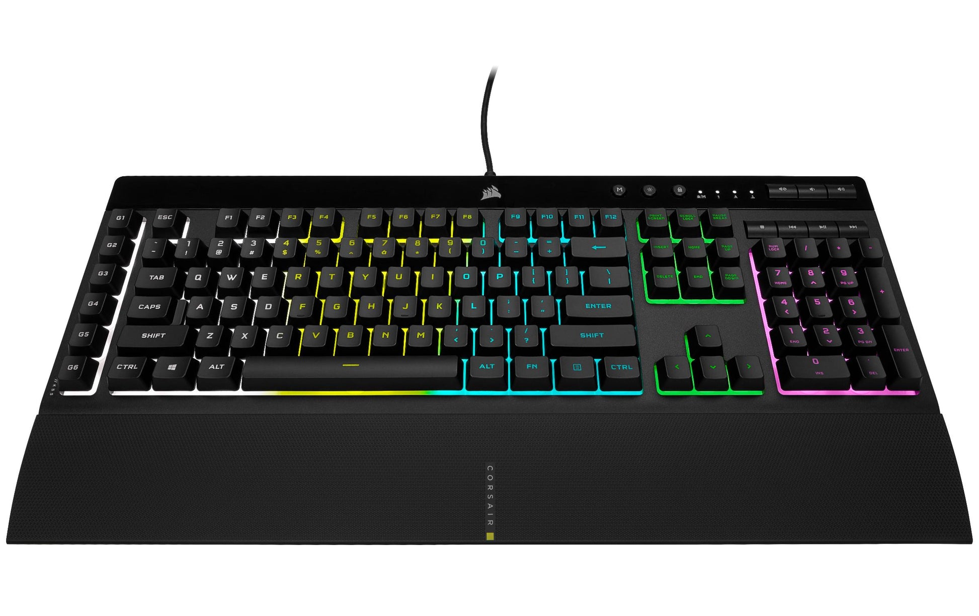 Corsair K55 RGB PRO – Tastatur, kabelgebunden (USB-A), CH-Layout (DE-CH), Fullsize (mit Ziffernblock)