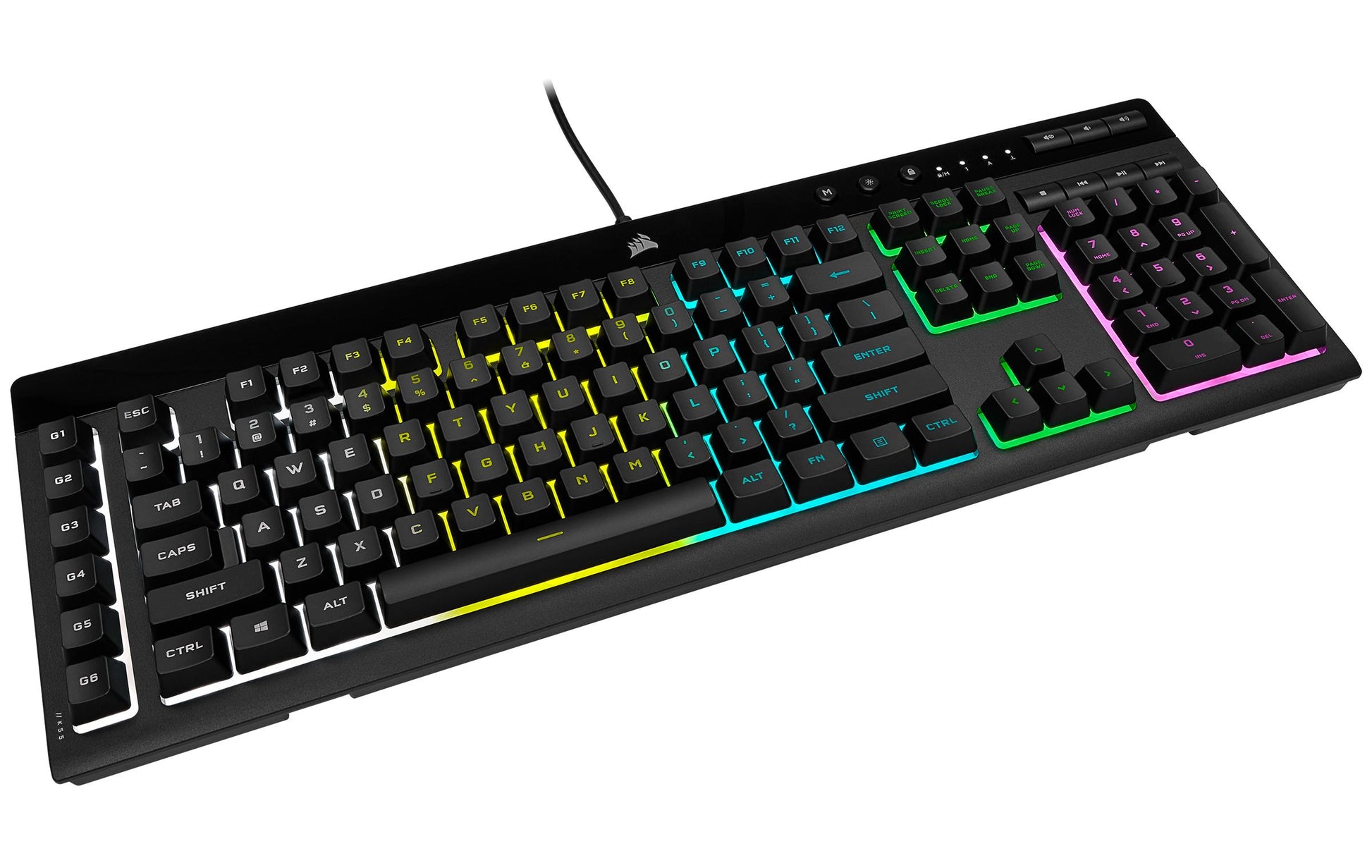 Corsair K55 RGB PRO – Tastatur, kabelgebunden (USB-A), CH-Layout (DE-CH), Fullsize (mit Ziffernblock)