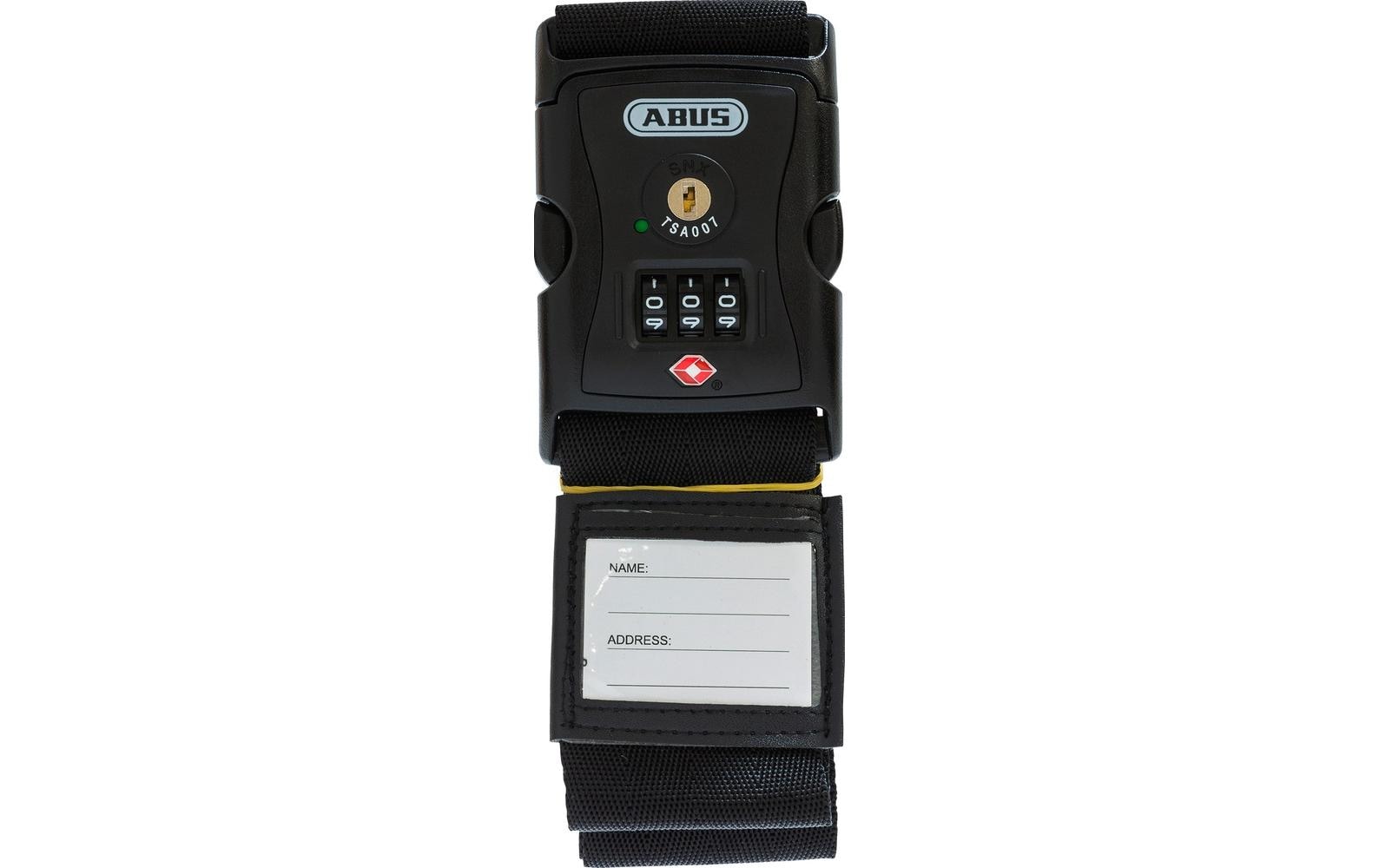 ABUS Kofferband 620TSA/192 – TSA-Zahlenschloss, 166 g – Schwarz – 1 Stk.