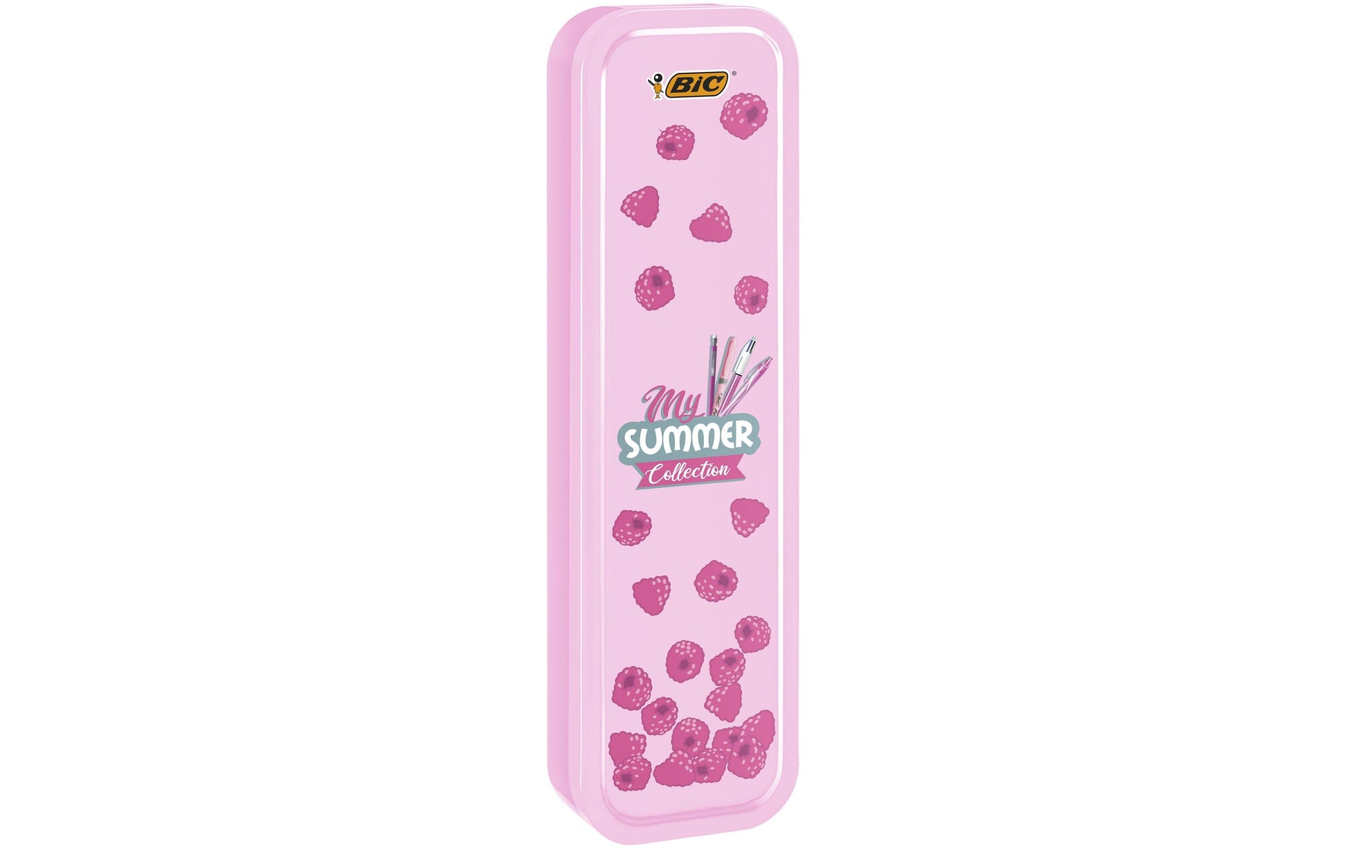 BIC Schreibset Summer – mit Kugelschreiber, Druckbleistift, Textmarker – in Metallbox – Pink