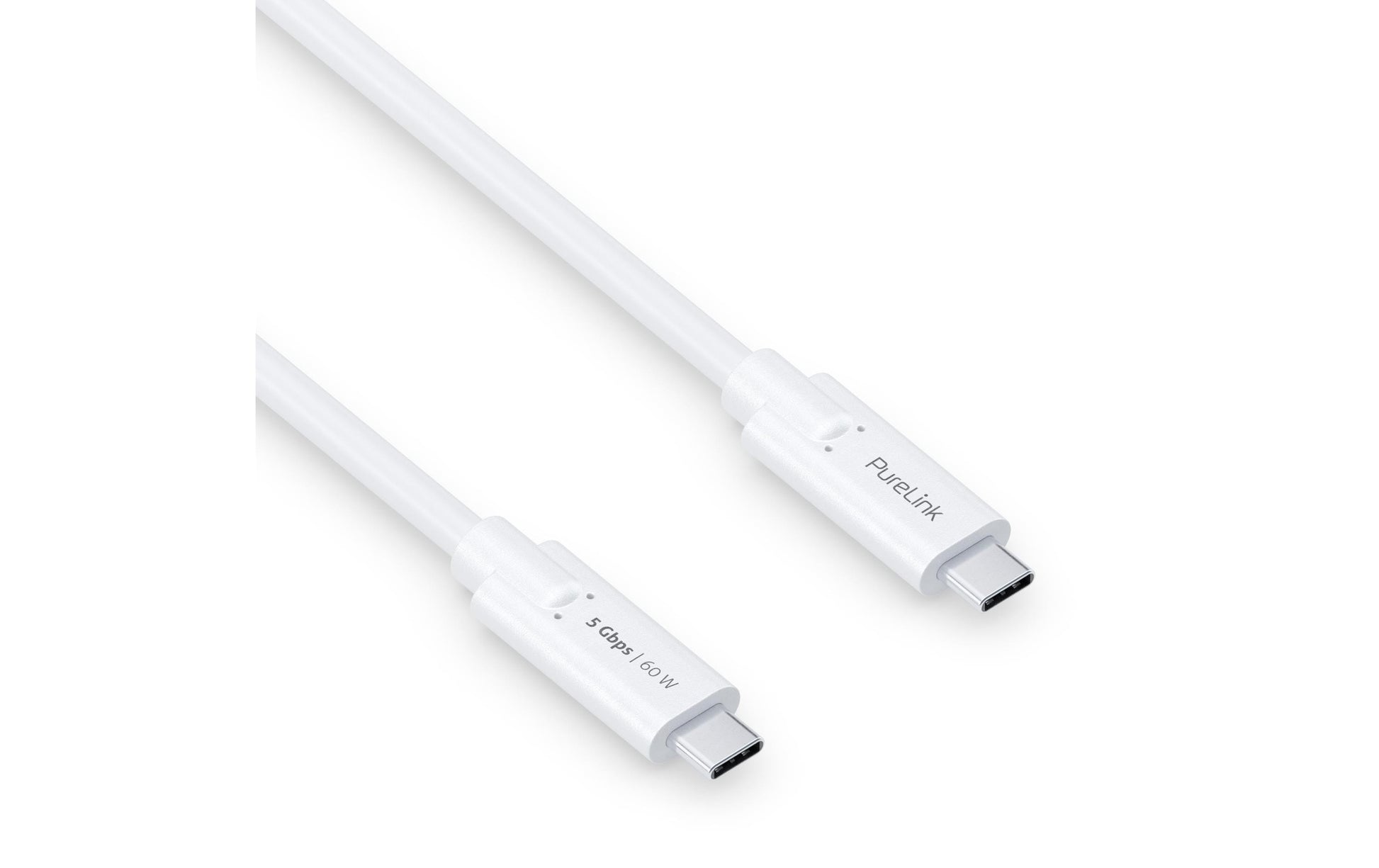 PureLink USB-C auf USB-C Kabel – USB 3.2 Gen 1 (5 Gbit/s) – 2 m – PVC, Goldstecker – Weiss