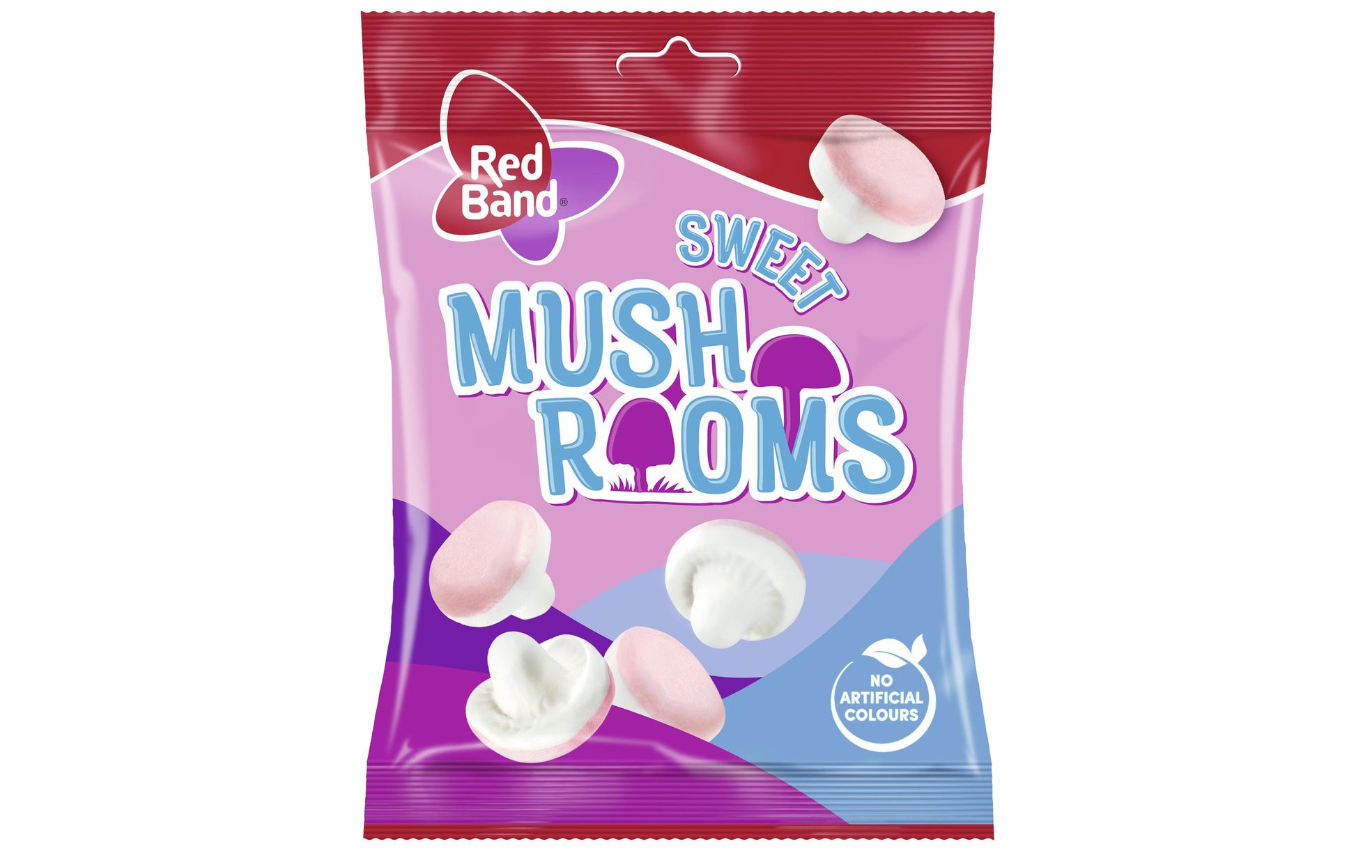 Red Band Süsse Schaumpilze Gummibonbons – Himbeere, glutenfrei – 140 g