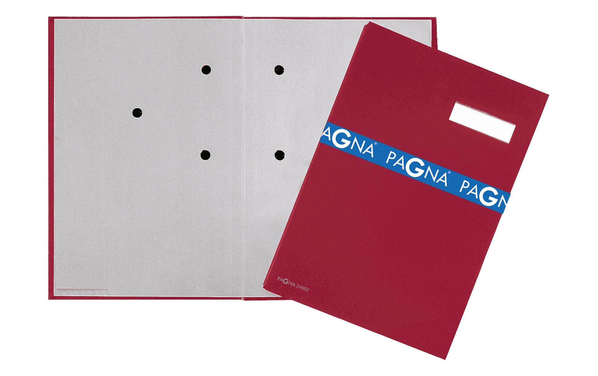 Pagna Unterschriftenmappe, für A4, 5-teilig, Namensschild – Karton/Stoff – Rot