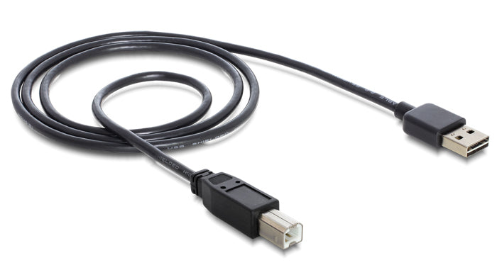 DeLOCK USB-Kabel – USB-A auf USB-B – USB 2.0 (480 Mbit/s) – 1 m – Schwarz