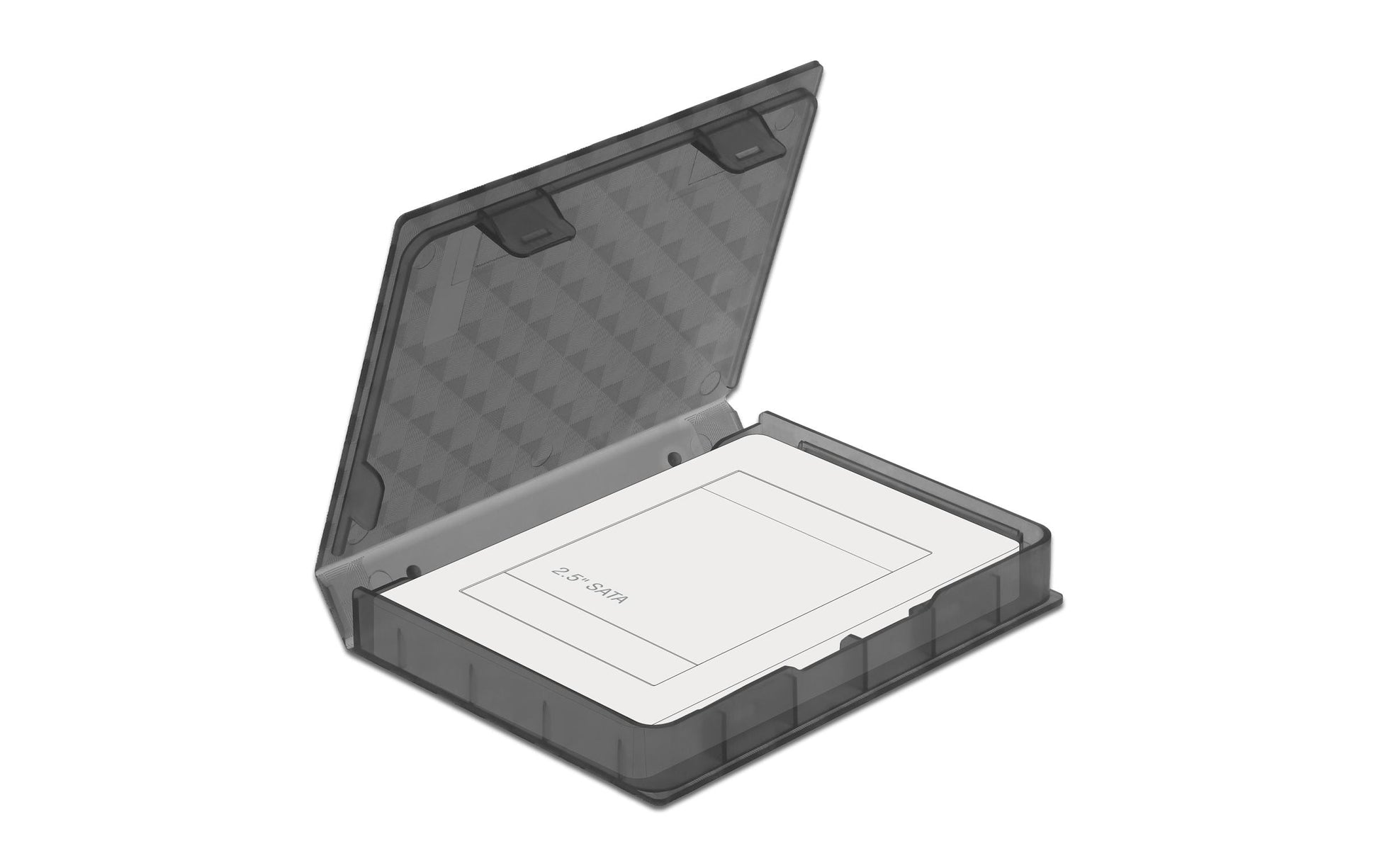 Delock Schutzbox für 2,5" HDD/SSD – Grau, Kunststoff