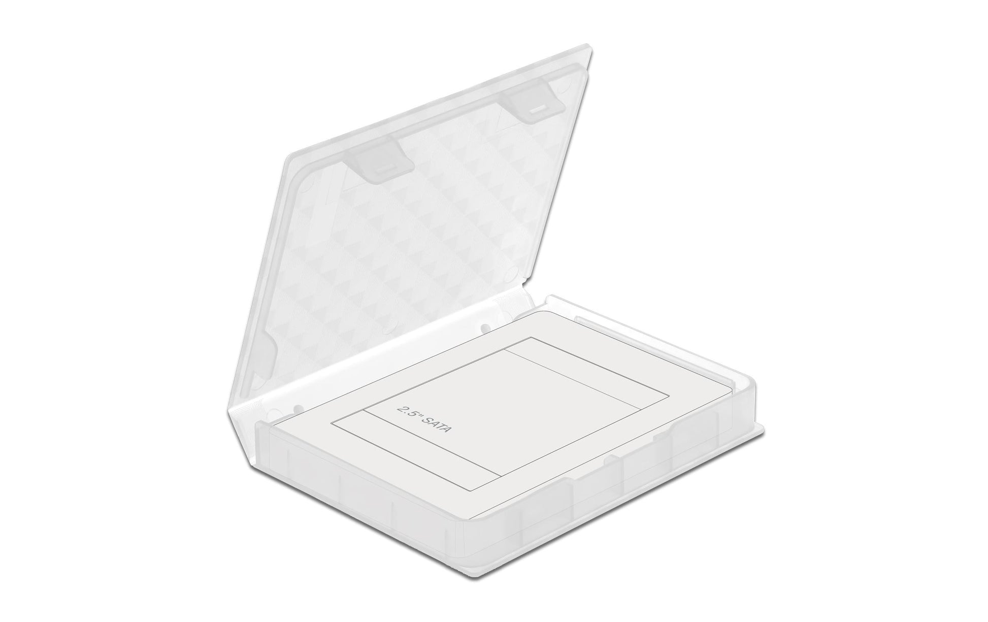 DeLOCK Schutzbox – 1× 2,5" HDD, Kunststoff, 80 × 105 × 15 mm, Transparent