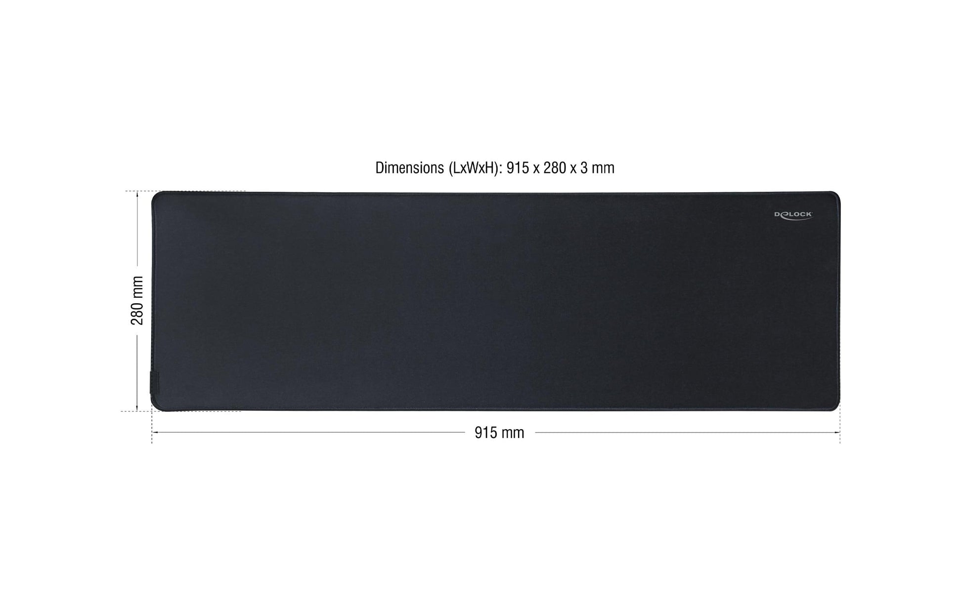 DeLOCK Gaming-Mauspad – Schwarz – 915 × 280 mm – rutschfest