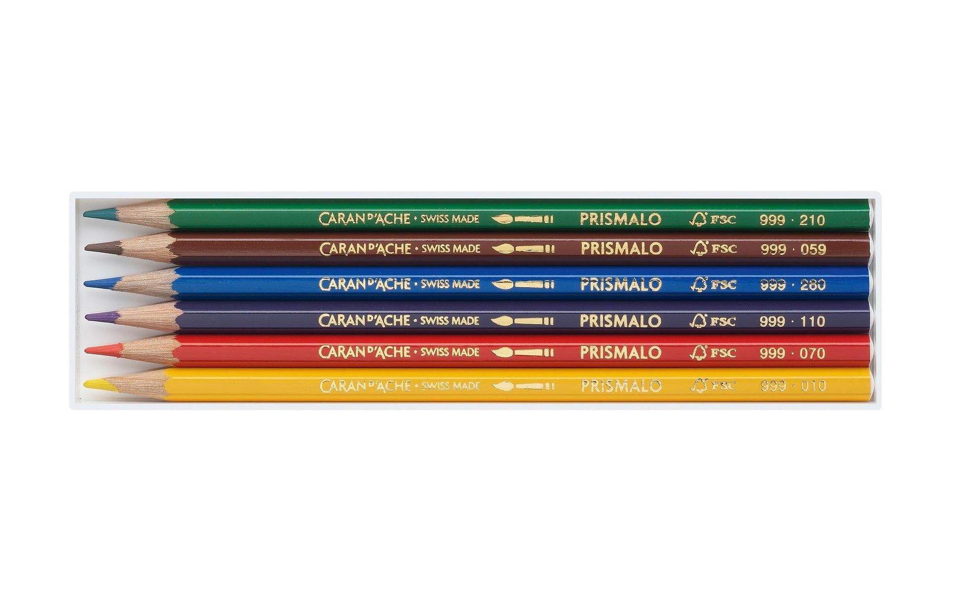 Caran d-Ache Caran d'Ache Aquarellfarbstifte – 6 Farben, im Kunststoffetui, Ø 3 mm, FSC