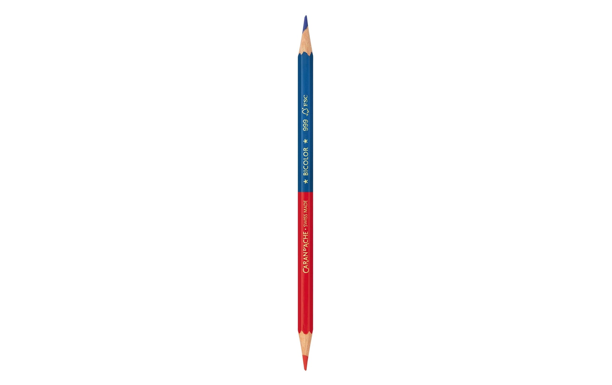Caran d-Ache Caran d'Ache Duo-Farbstift Prismalo – blau/rot, mit Radierer, Ø 2,95 mm, FSC