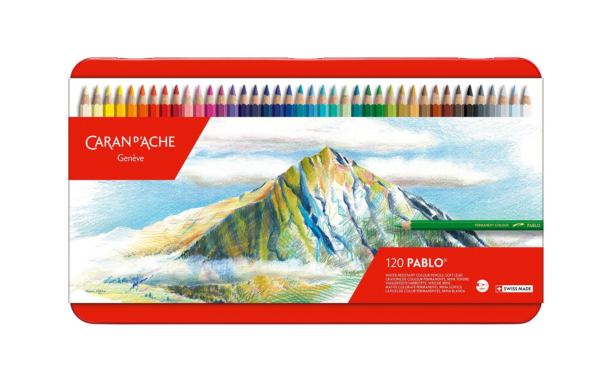 Caran d-Ache Caran d'Ache Buntstifte Pablo – 120 Farben, im Metalletui, Ø 3,8 mm, FSC