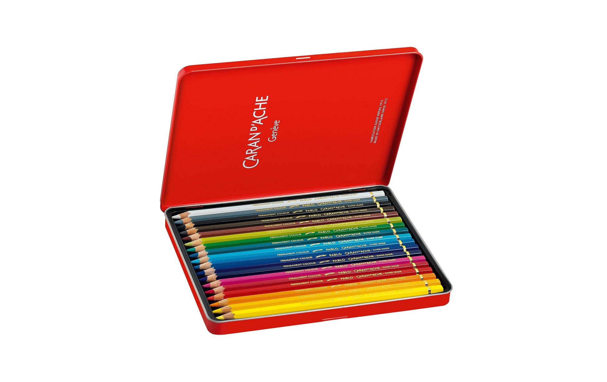 Caran d-Ache Caran d'Ache Buntstifte Pablo – 18 Farben, im Metalletui, Ø 3,8 mm, FSC