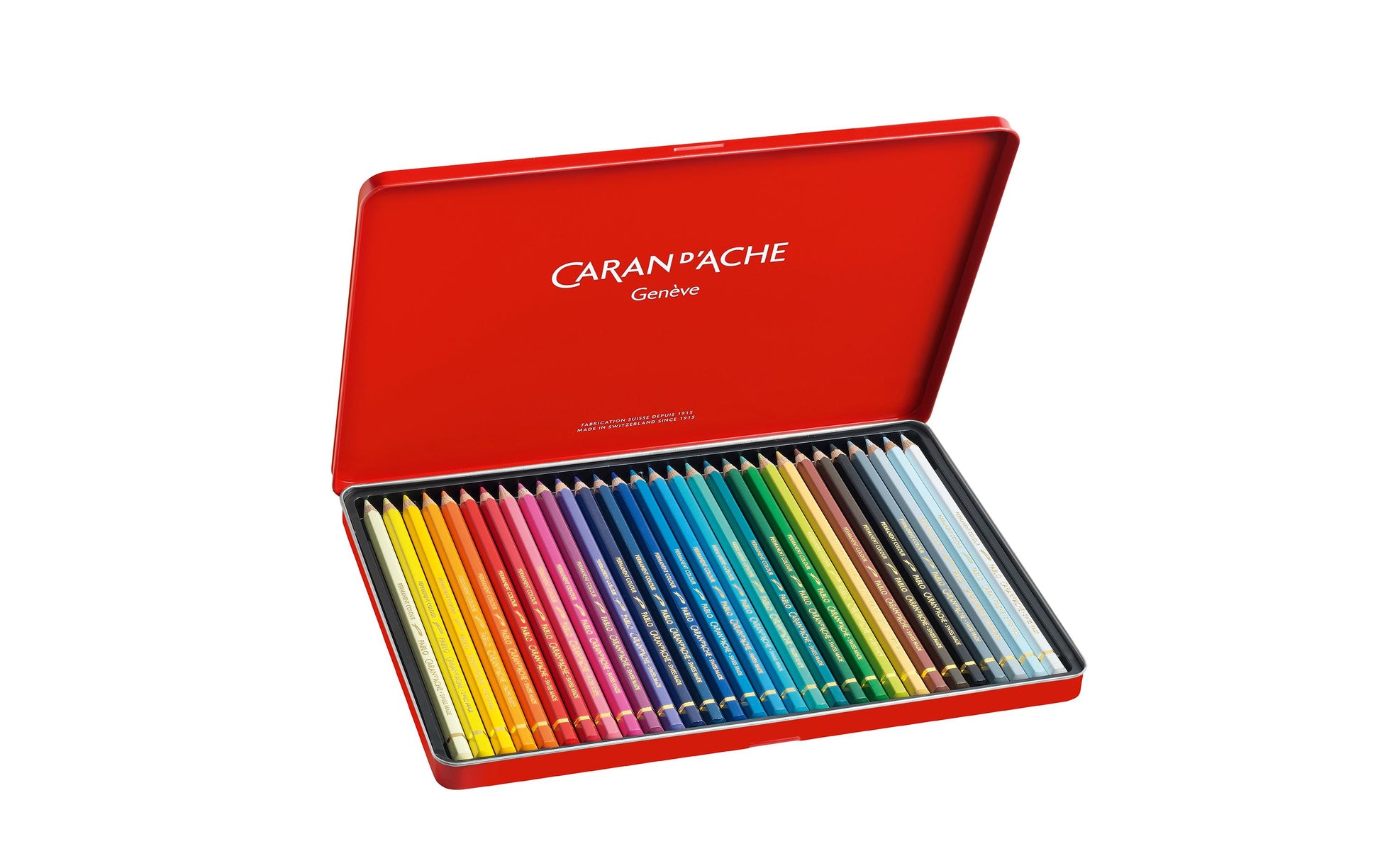Caran d-Ache Caran d'Ache Buntstifte Pablo – 30 Farben, im Metalletui, Ø 3,8 mm, FSC