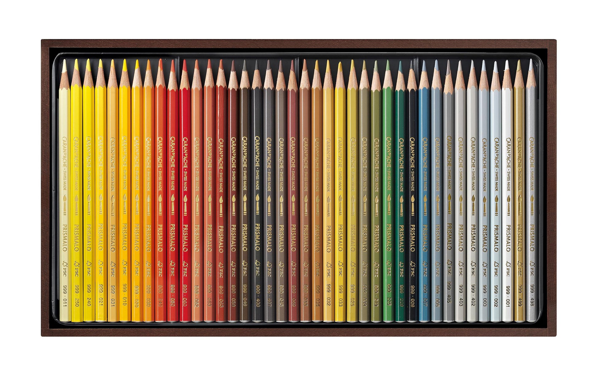 Caran d-Ache Caran d'Ache Prismalo Aquarellfarbstifte – 80 Farben, im Holzkoffer, Ø 3 mm, FSC