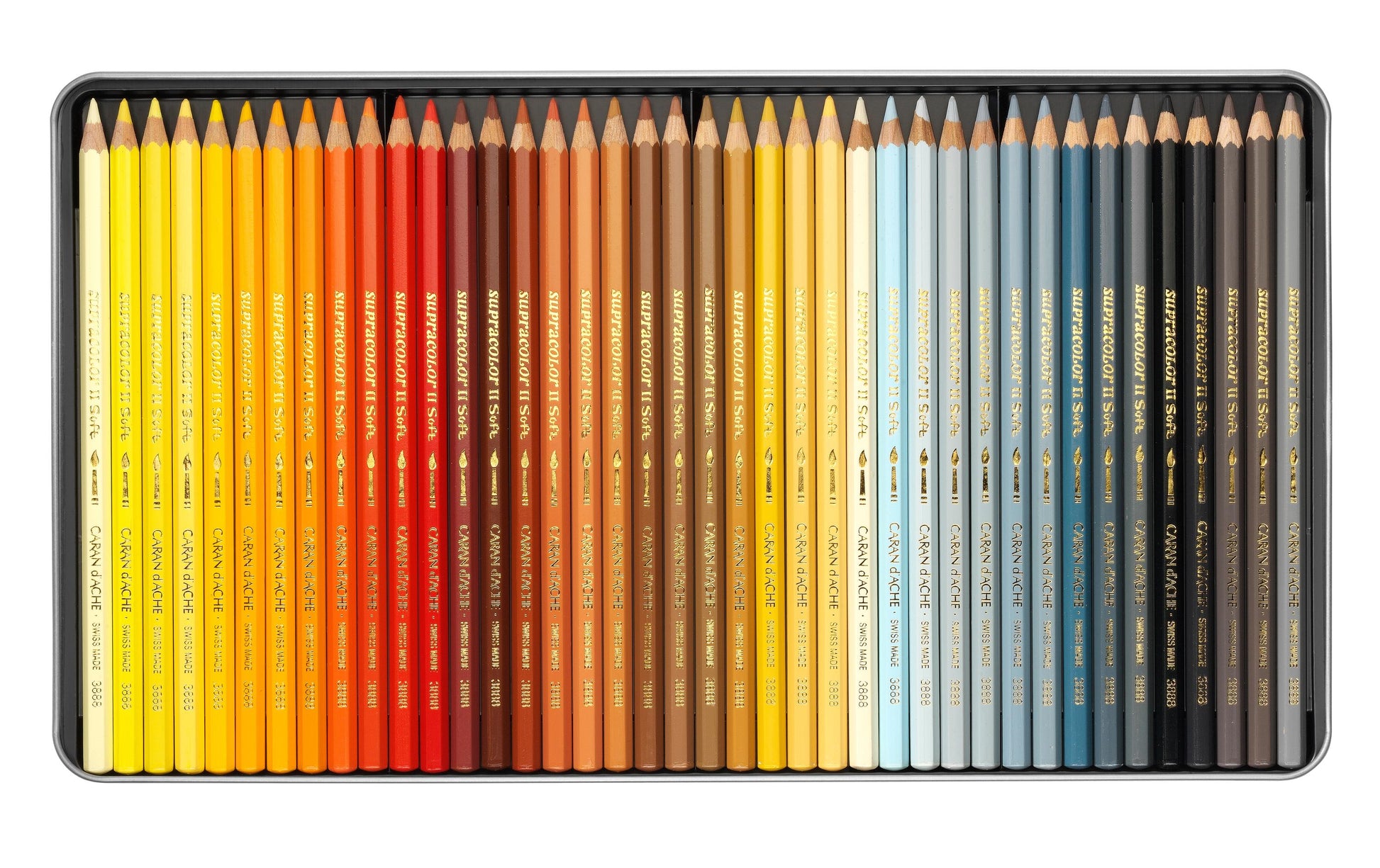 Caran d-Ache Caran d'Ache Aquarellfarbstifte Supracolor Soft – 120 Farben, im Metalletui, Ø 3,8 mm, FSC