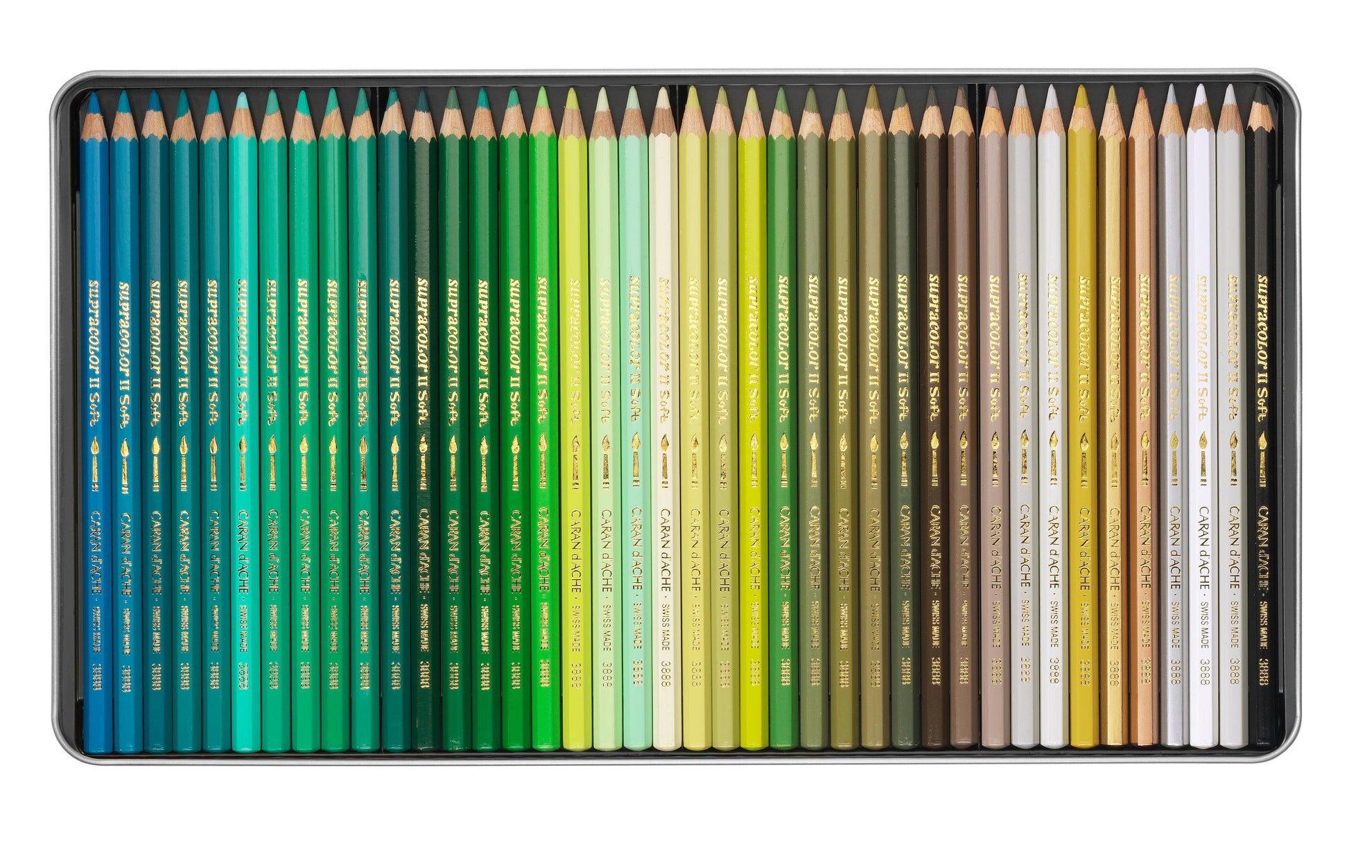 Caran d-Ache Caran d'Ache Aquarellfarbstifte Supracolor Soft – 120 Farben, im Metalletui, Ø 3,8 mm, FSC