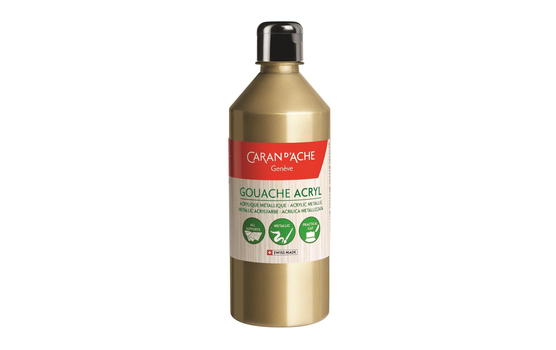 Caran d-Ache Caran d'Ache – Gouache – Gold, seidenmatt, 500 ml, für Papier, Karton & Holz