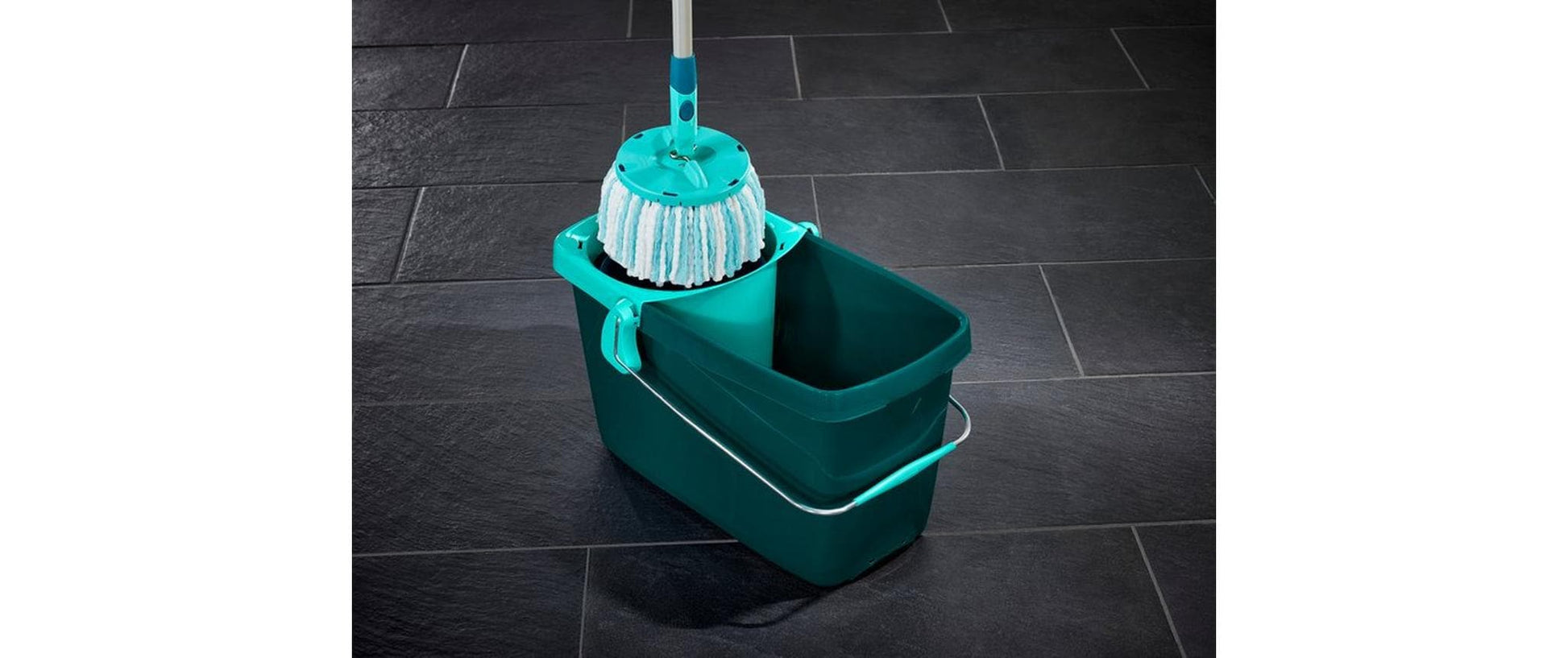 Leifheit Wischbezug CLEAN TWIST Disc Mop – 1 Stk. – Mikrofaser – weiss/türkis