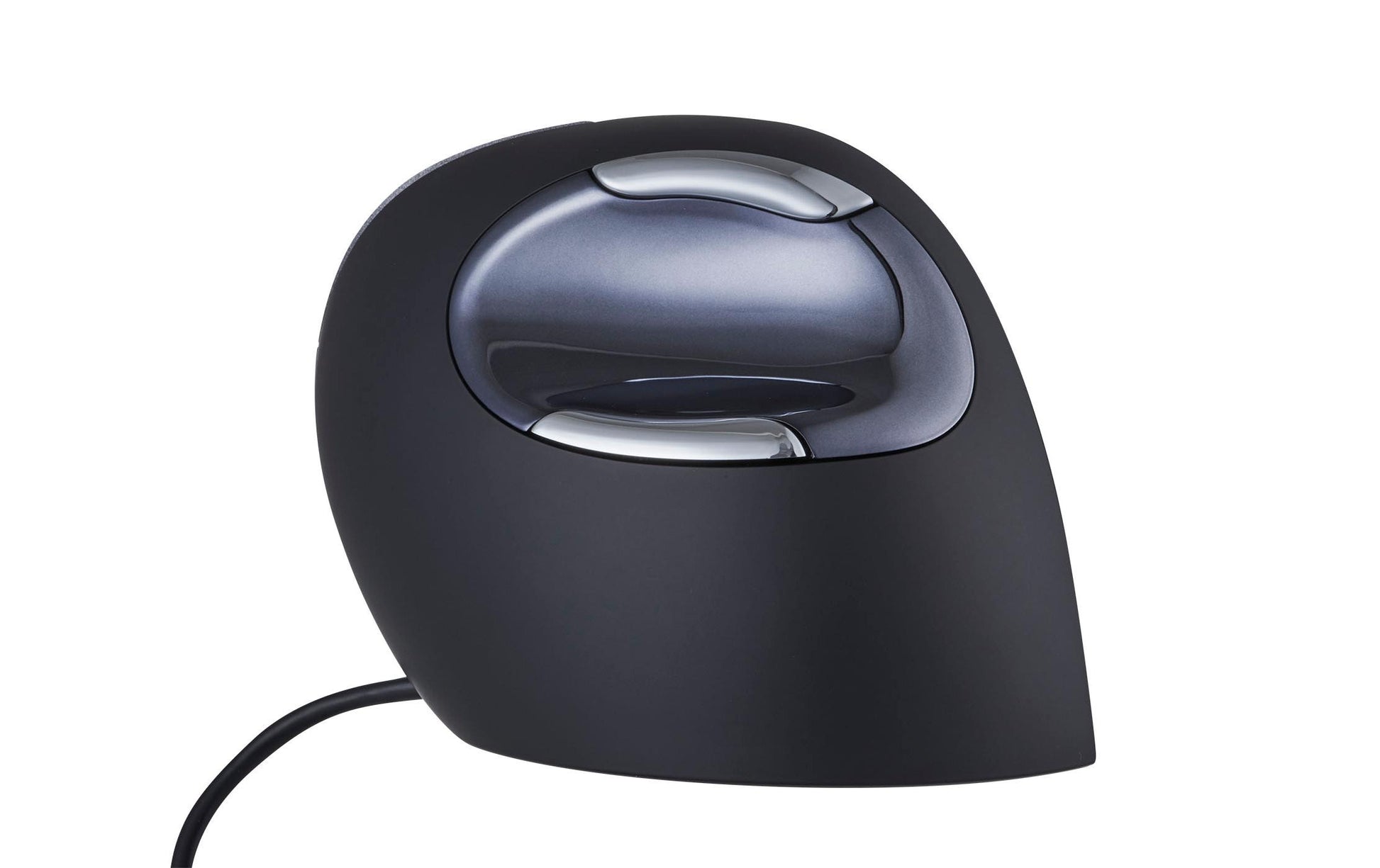 BakkerElkhuizen Evoluent Vertical Mouse D Medium – Vertikale Maus – Kabelgebunden (USB‑A), 3200 DPI, rechts, Schwarz/Grau