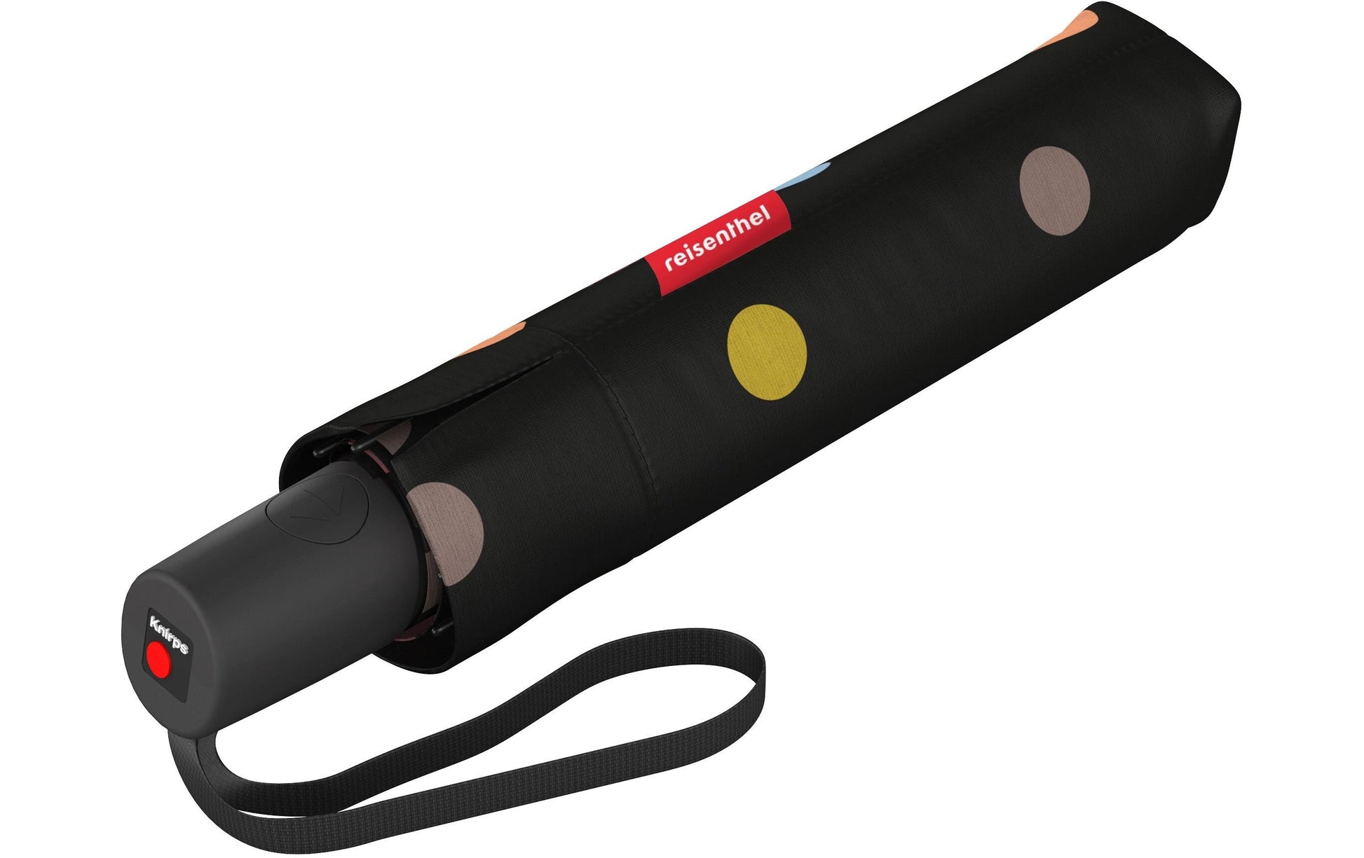 Reisenthel Taschenschirm – Auf-/Zu-Automatik, Ø 97 cm, L 28 cm – Mehrfarbige Punkte