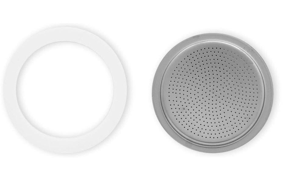 Bialetti Dichtung & Filterplatte – Ø 4,2 cm, für La Mokina, Gummi, Silber