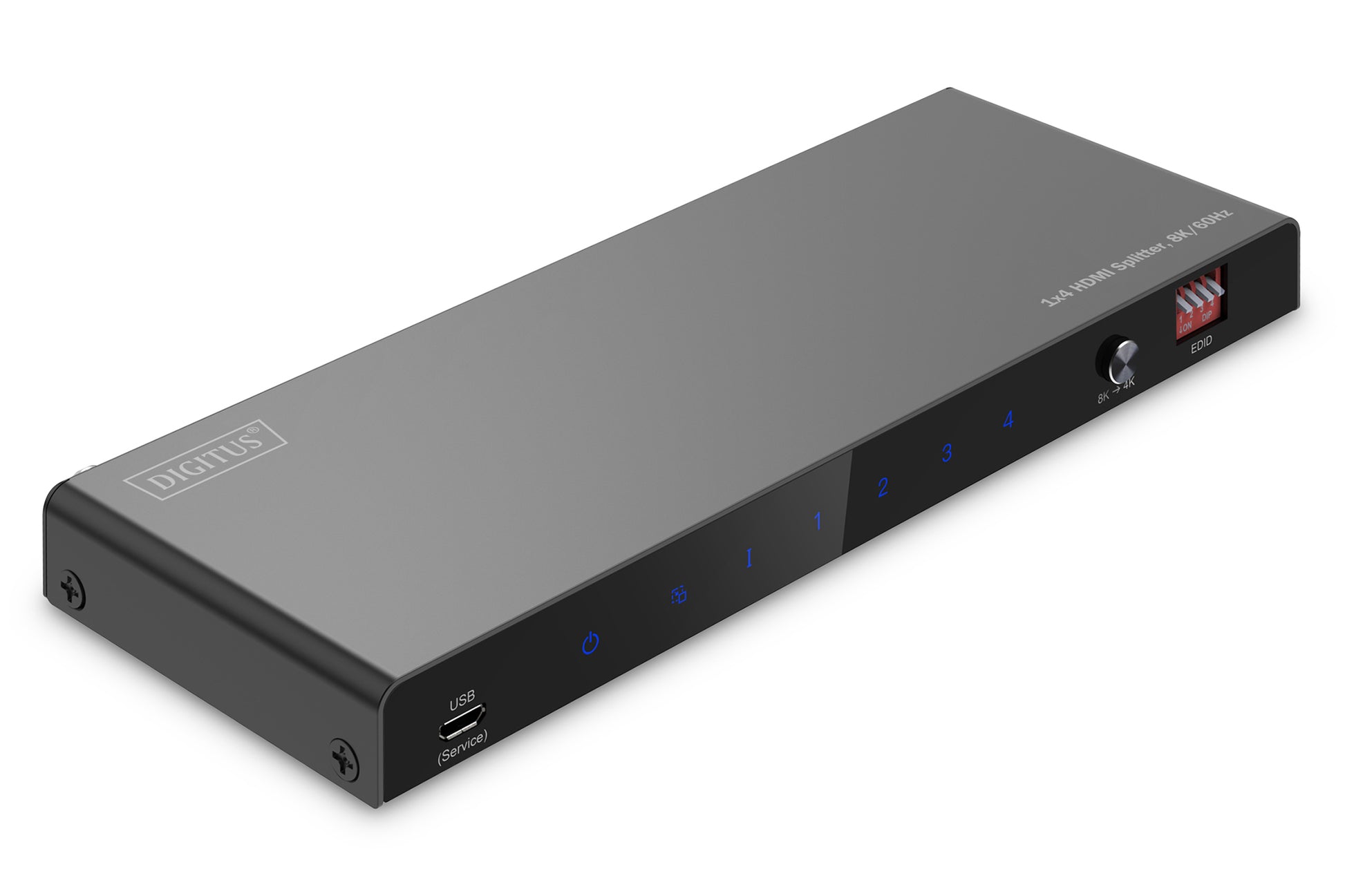 Digitus HDMI-Splitter 1×4 – 8K UHD, 60 Hz, HDMI 2.1 – Schwarz, Metall