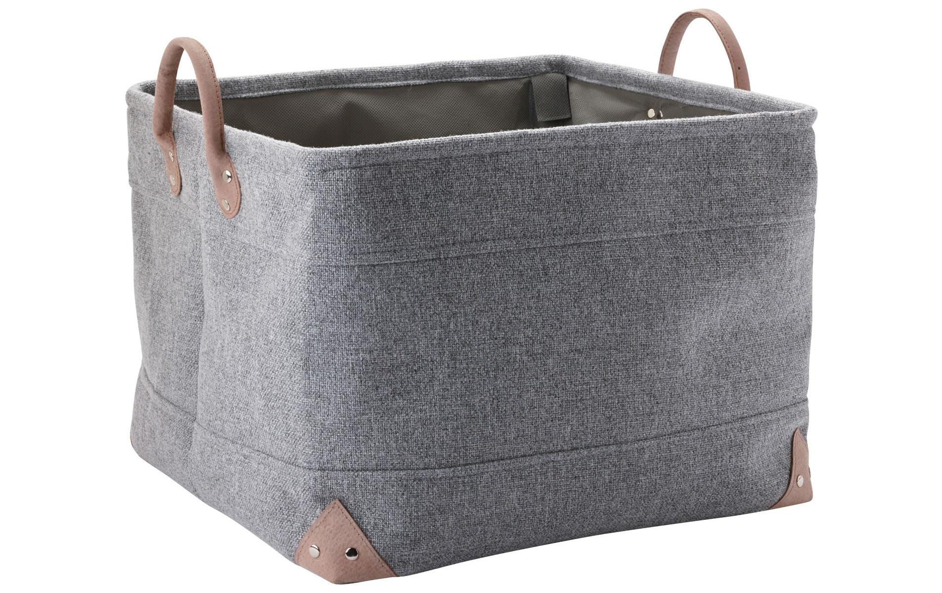 Aquanova Aufbewahrungskorb Lubin – Baumwolle/Polyester, Grau, 40 × 30 × 40 cm – 1er-Pack