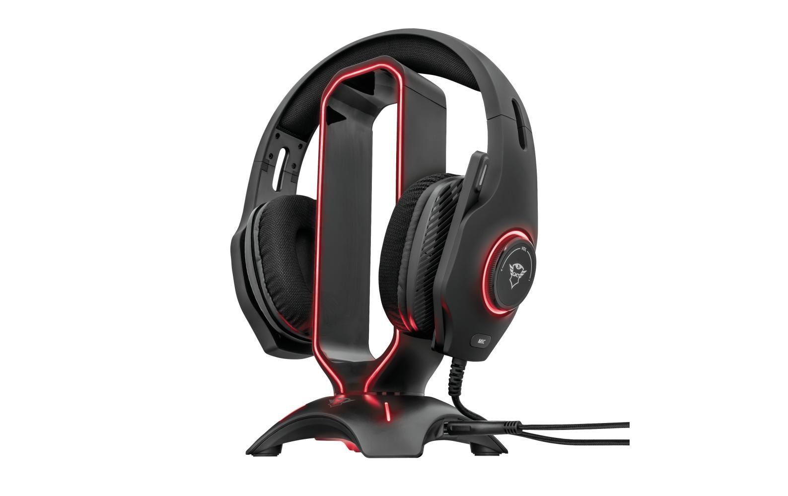 Trust GXT 265 Cintar – Headset-Ständer – für alle Marken – RGB-Beleuchtung, 2× USB-A – schwarz