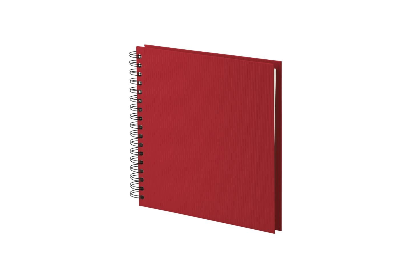 Rössler Fotoalbum – 23 × 23 cm, Spiralbindung, 60 Seiten, weisse Seiten, rot, für Fotos 23 × 23 cm