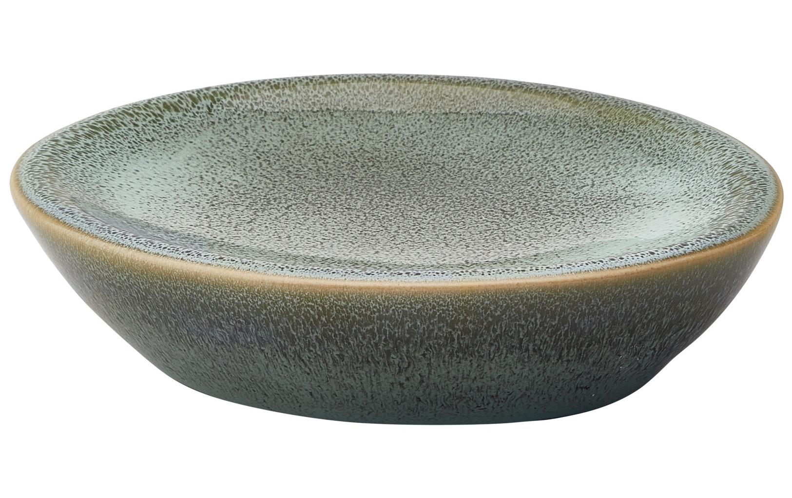 Aquanova Seifenschale Ugo – Steingut, 12×10×3 cm, Grün (oval)