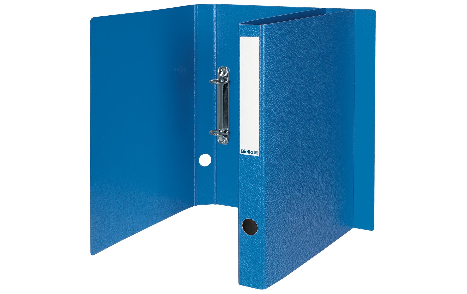 Biella Zeigebuch – A4 Hochformat – 2-Ring-Mechanik, Ø 25 mm, Rücken 31 mm – Blau, Karton, mit Griffloch