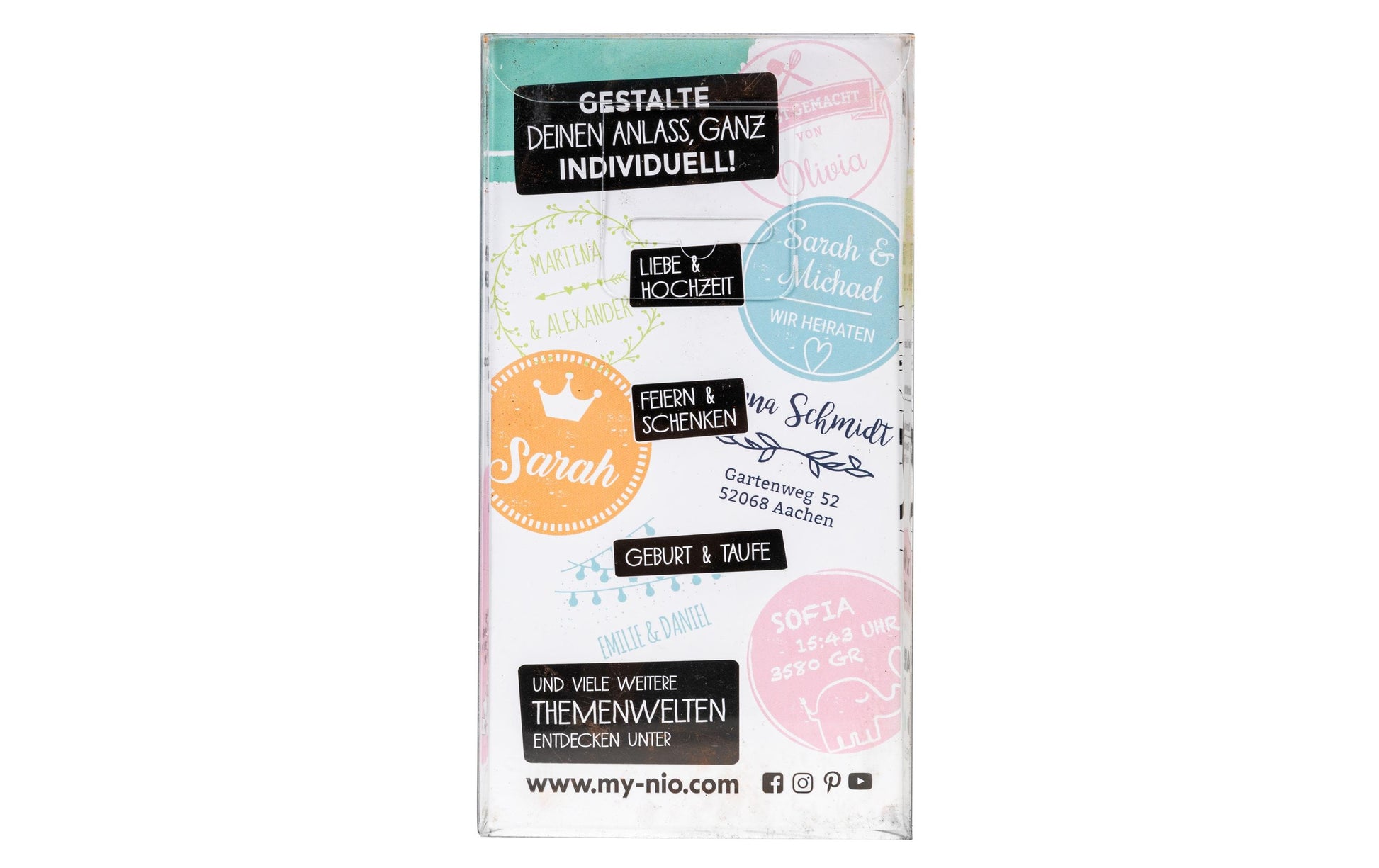 Colop NIO NI9011DE – Motivstempel, Motiv Text, Weiss