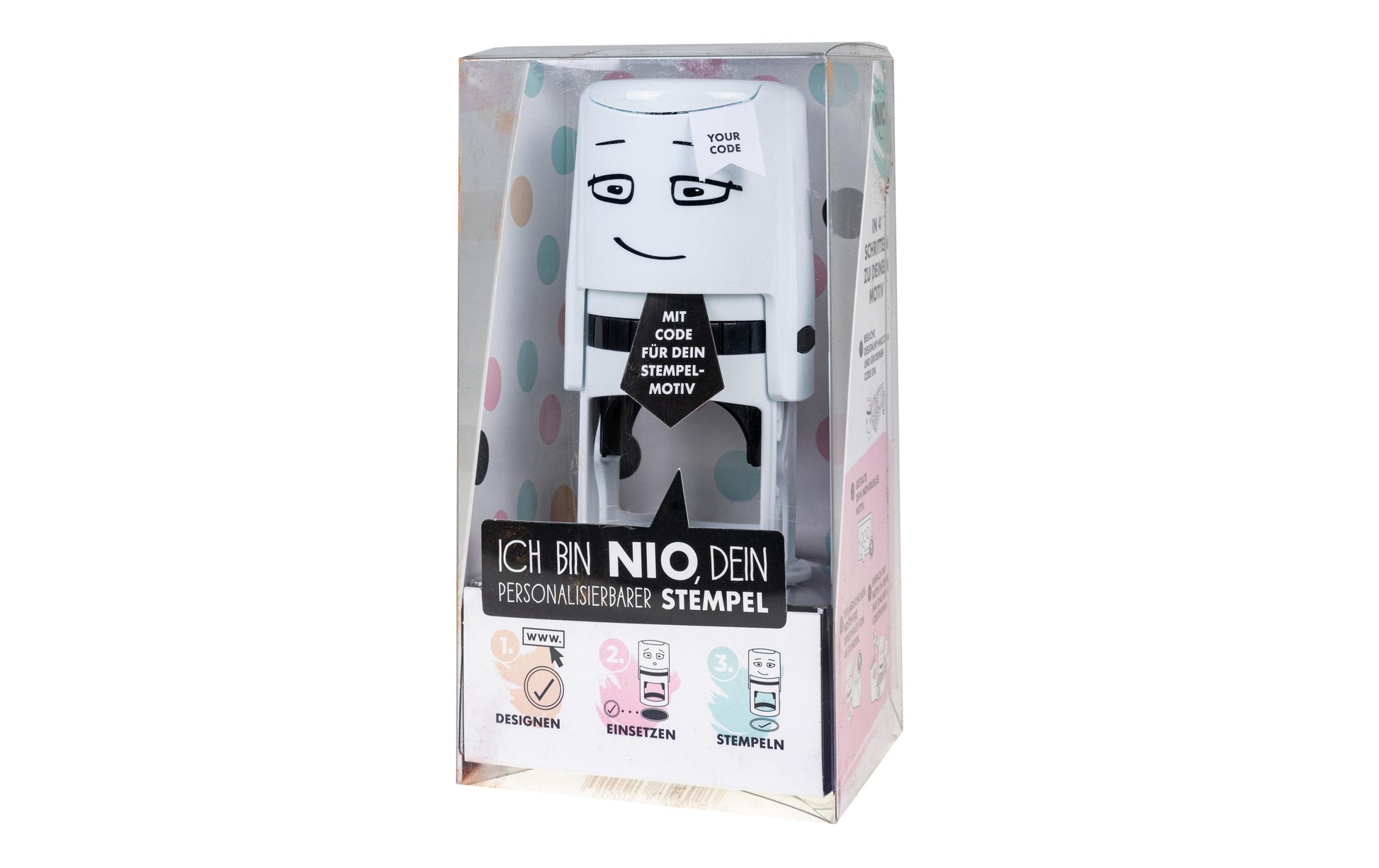 Colop NIO NI9011DE – Motivstempel, Motiv Text, Weiss