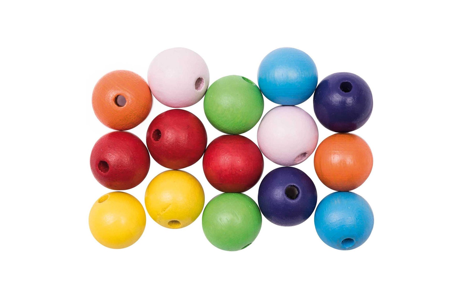 Rico Design Holzperlen – Mehrfarbig – Ø 12 mm – 15 Stk.
