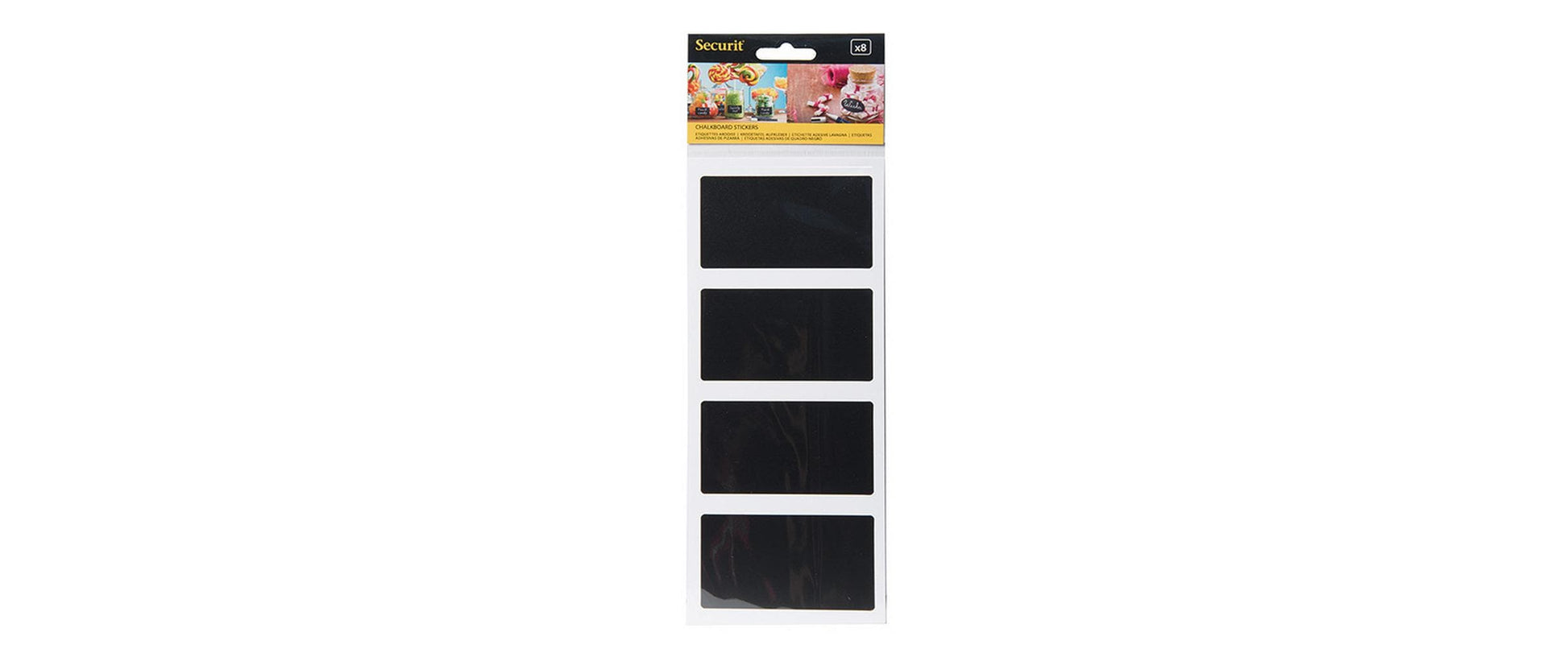 Securit Tafelfolie/Kreidefolie – 85 × 50 mm, quer – PVC, schwarz – selbstklebend – 1 Stk.