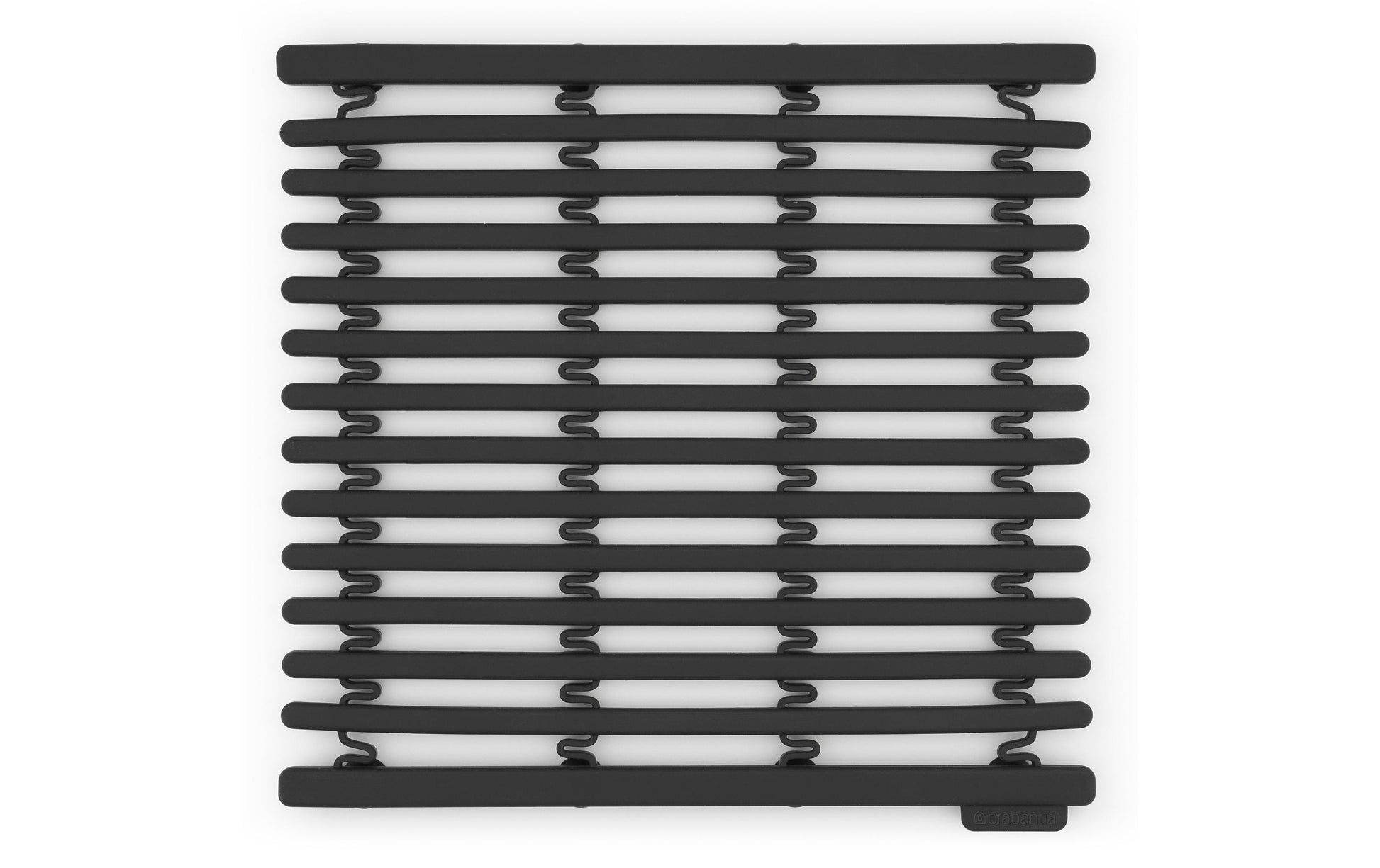 Brabantia Abtropfmatte 30 × 30 × 1,5 cm, Silikon, Dunkelgrau, spülmaschinenfest